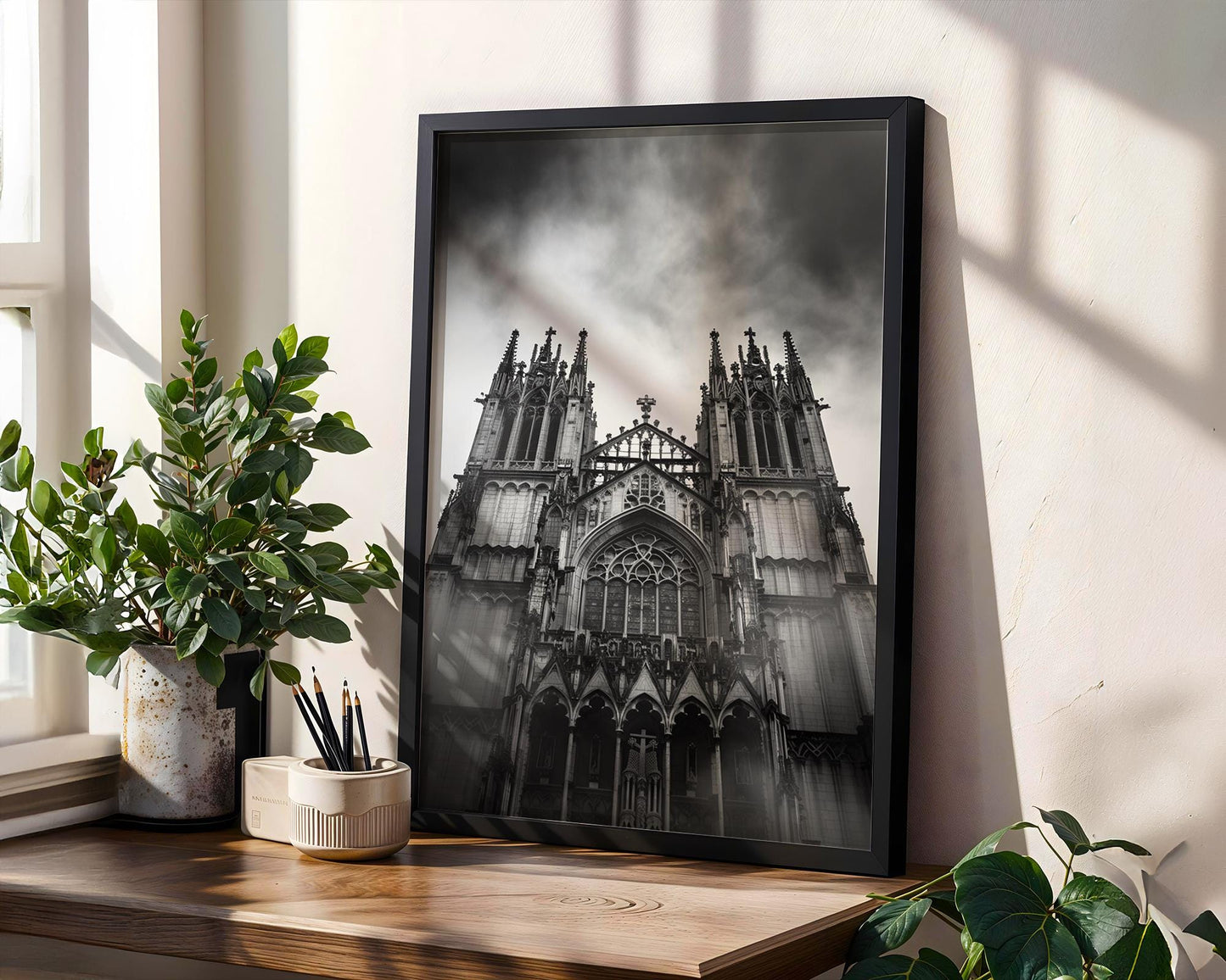 World Landmark | Gothic Cathedral Black and White Photography Print | Europe Architecture Wall Art wall art print, black and white architectural poster, minimalist modern Scandinavian wall decor, Monohaus