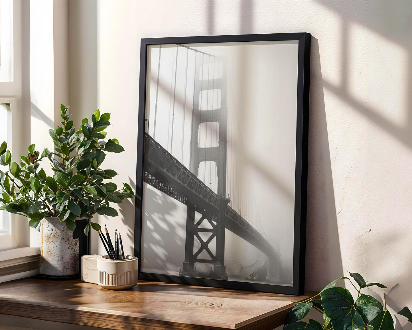 World Landmark | Golden Gate Bridge Print | Black and White Photography, San Francisco Wall Art wall art print, minimalist black and white poster, modern Scandinavian wall decor, Monohaus