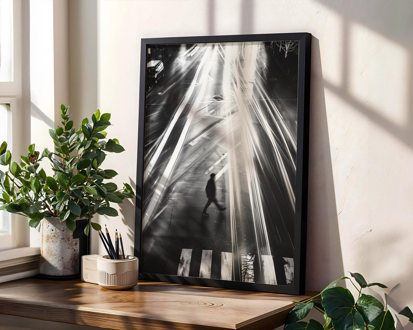 Urban Photography | Black and White Crosswalk Art Print | Urban Minimalist Decor black and white photo print, minimalist monochrome wall art poster for modern interiors, Monohaus