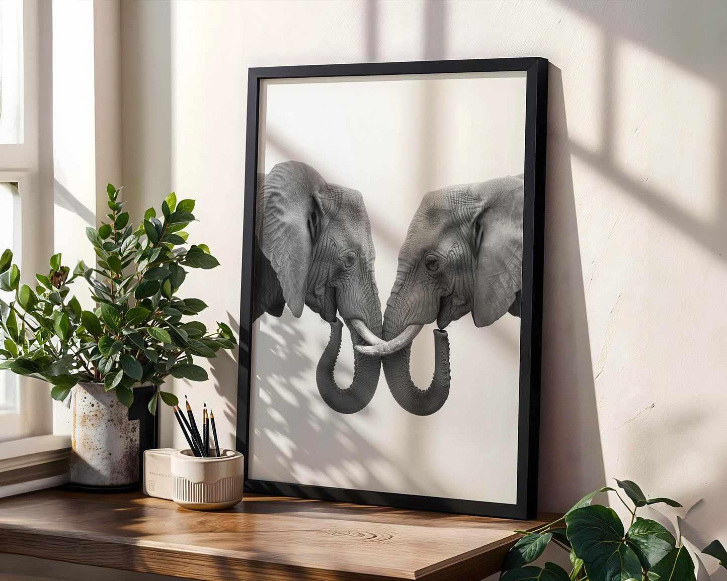Wildlife Poster | Elephant Print • Black & White Safari Photography, Minimalist Wall Art wall art print, minimalist black and white poster, modern Scandinavian wall decor, Monohaus