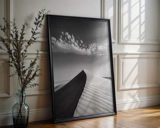 Botanical Photo | Black and White Sand Dune Photography Print | Minimalist Desert Landscape wall art print, minimalist black and white poster, modern Scandinavian wall decor, Monohaus