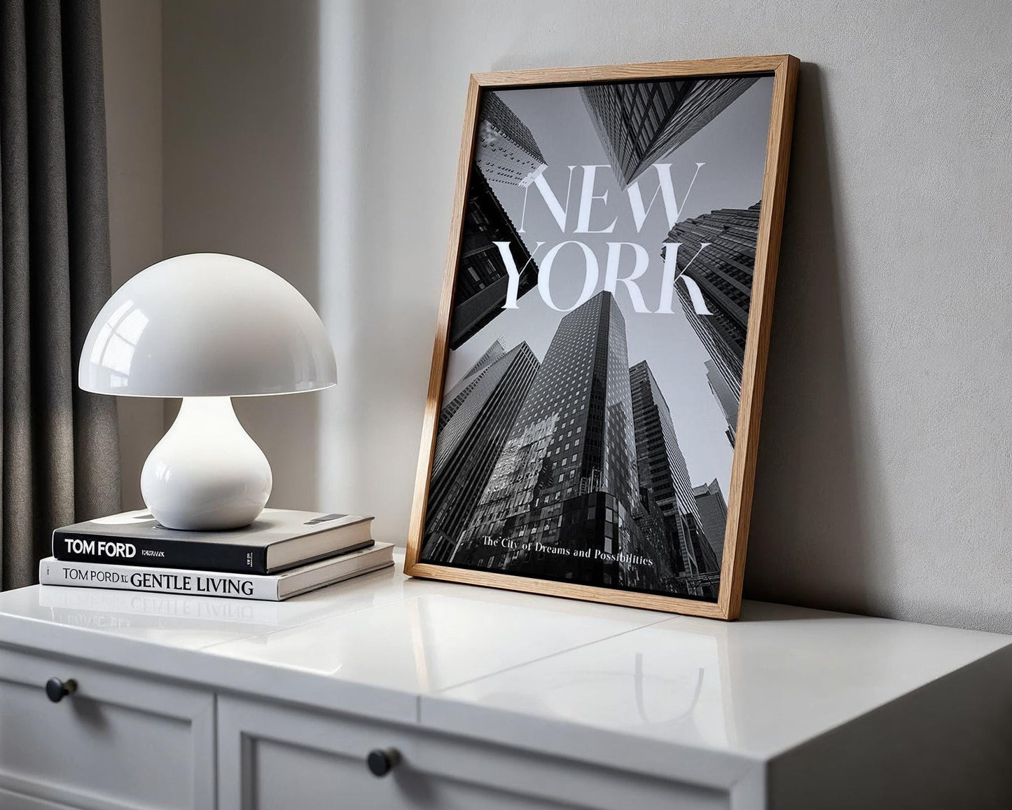 Designer Wall Art | New York City Skyline Print | Minimalist Black and White Architecture wall art print, black and white architectural poster, minimalist modern Scandinavian wall decor, Monohaus