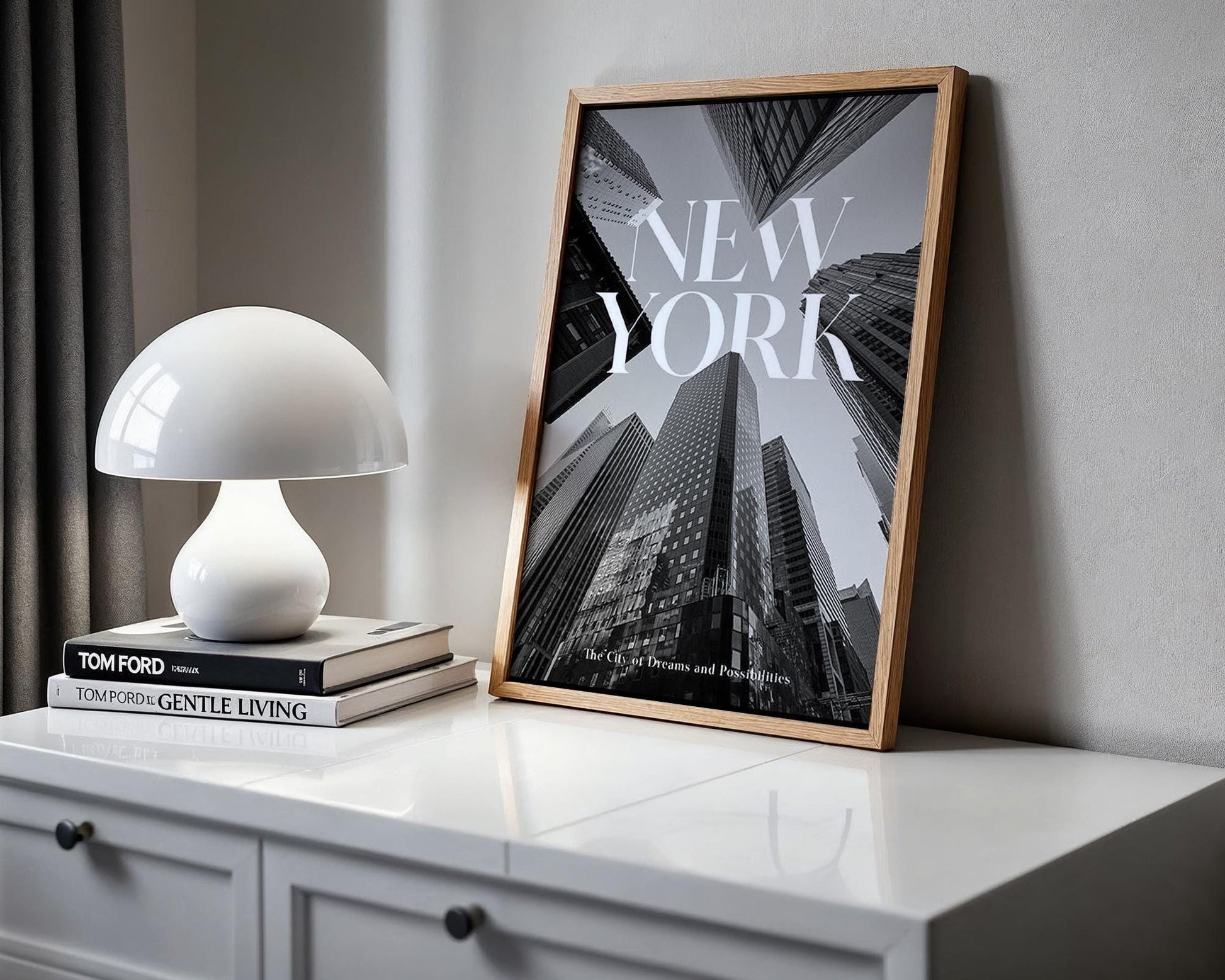 Designer Wall Art | New York City Skyline Print | Minimalist Black and White Architecture wall art print, black and white architectural poster, minimalist modern Scandinavian wall decor, Monohaus