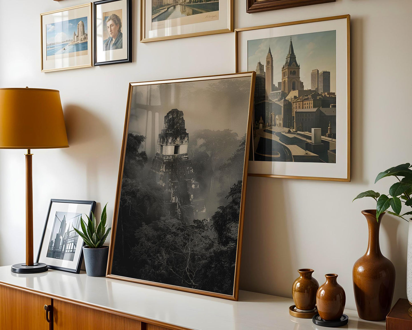 World Landmark | Tikal Mayan Ruins Print | Guatemala Temple, Black and White Wall Art wall art print, minimalist black and white poster, modern Scandinavian wall decor, Monohaus