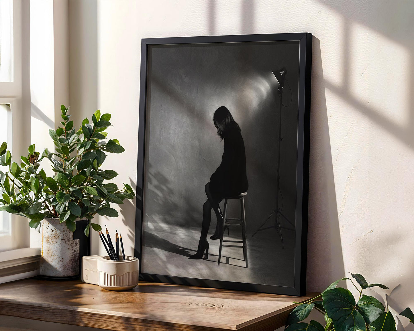 Minimal Wall Art Monochrome Woman Portrait Print | Minimalist Photography, Modern Home Decor wall art print, minimalist black and white poster, modern Scandinavian wall decor, Monohaus