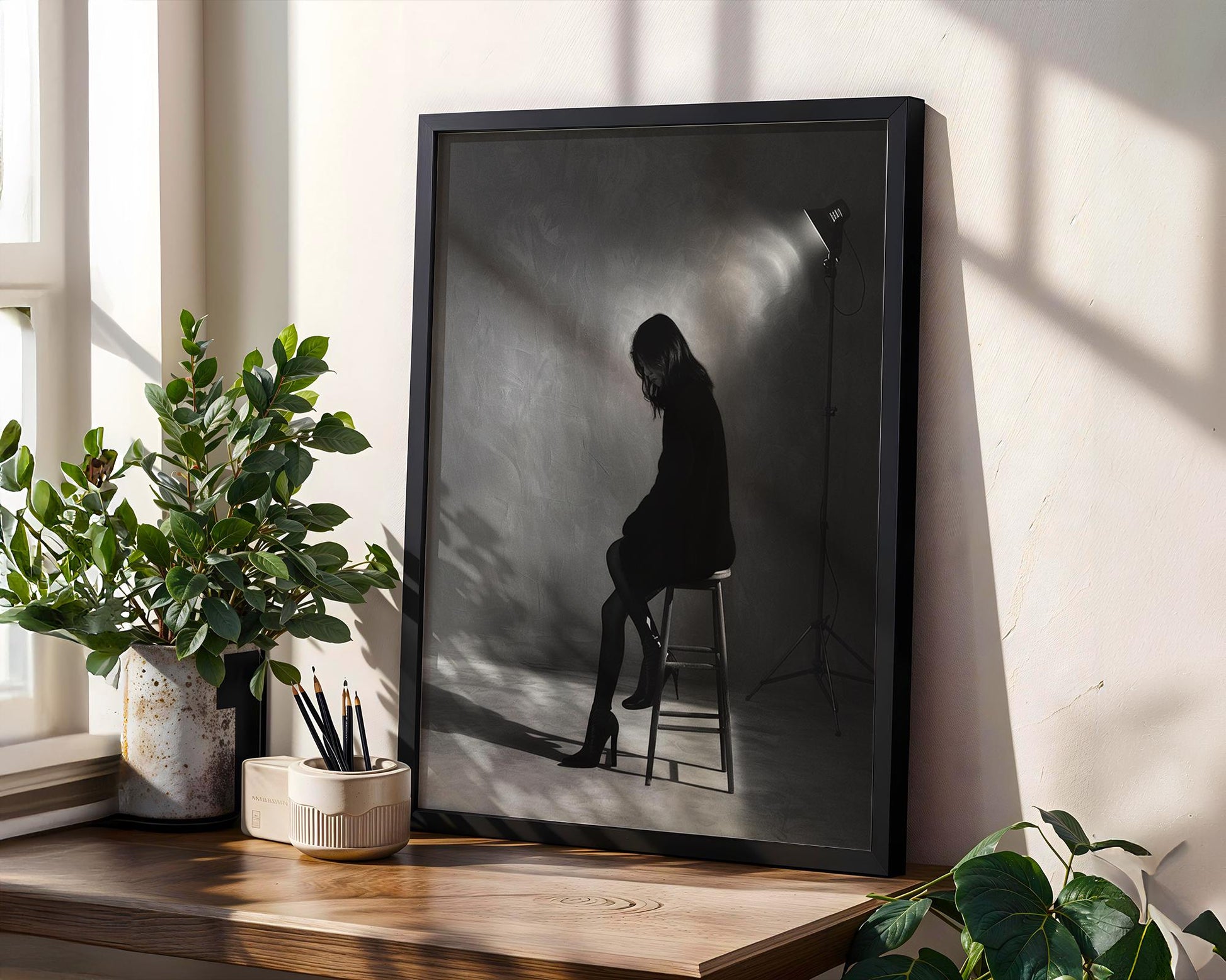 Minimal Wall Art Monochrome Woman Portrait Print | Minimalist Photography, Modern Home Decor wall art print, minimalist black and white poster, modern Scandinavian wall decor, Monohaus