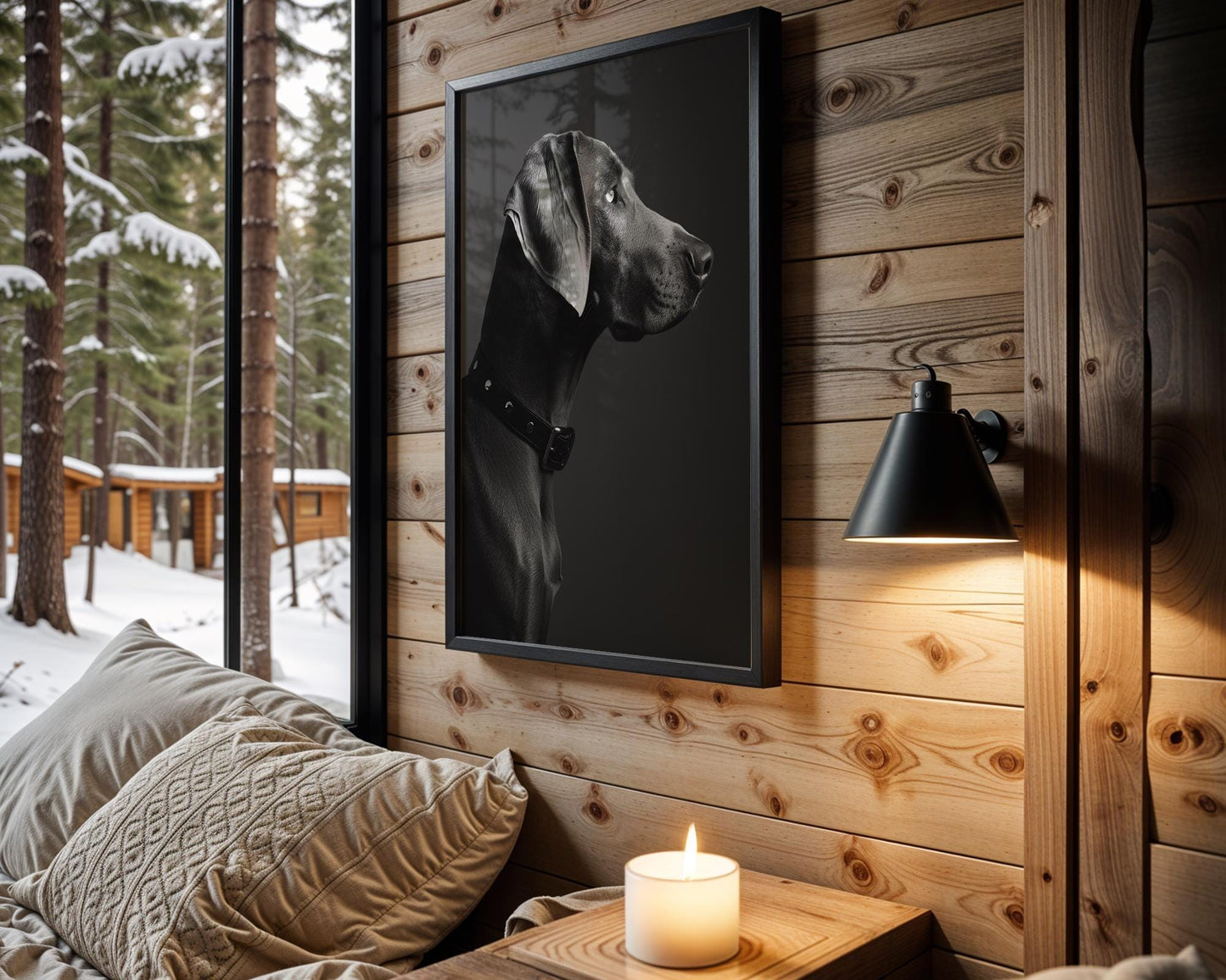 Dog Photography Weimaraner Pet Art Print | Minimalist Black & White Canine wall art print, minimalist black and white poster, modern Scandinavian wall decor, Monohaus