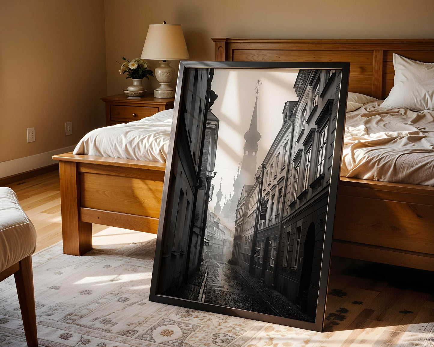 World Landmark | Riga Old Town Photography Print | Moody Baltic Architecture Wall Art wall art print, black and white architectural poster, minimalist modern Scandinavian wall decor, Monohaus