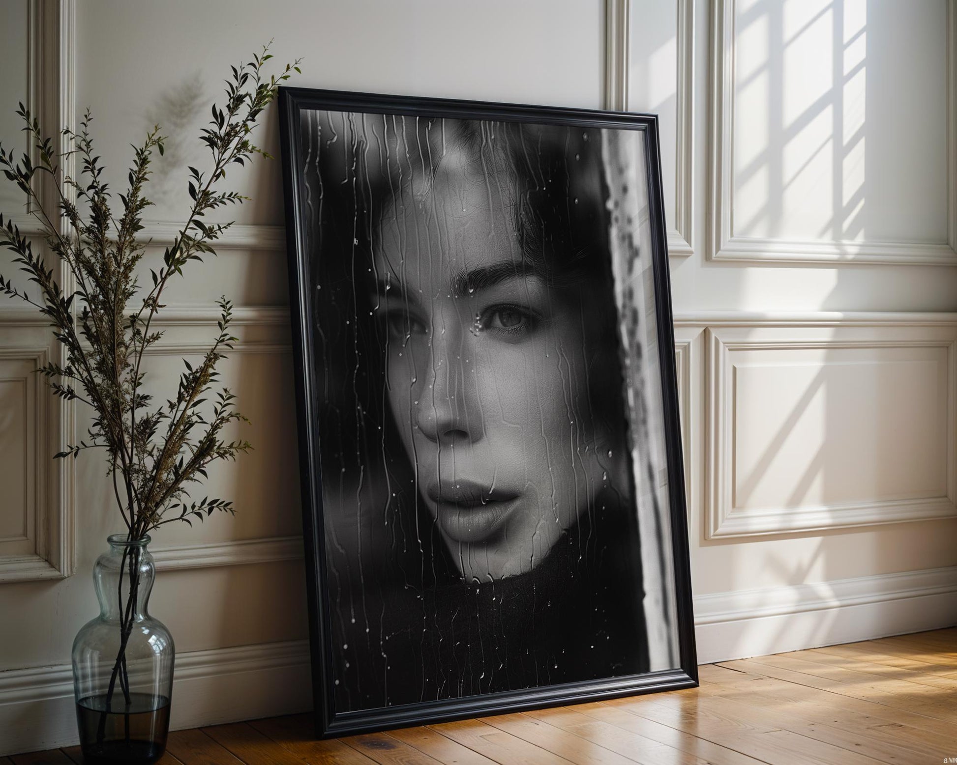 Minimal Wall Art Intimate Portrait | Black & White Moody Home Decor wall art print, minimalist black and white poster, modern Scandinavian wall decor, Monohaus