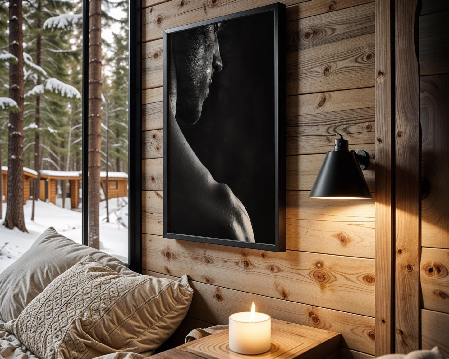 Minimal Wall Art Muscular Male Portrait Print | Black and White Fitness Photography wall art print, minimalist black and white poster, modern Scandinavian wall decor, Monohaus