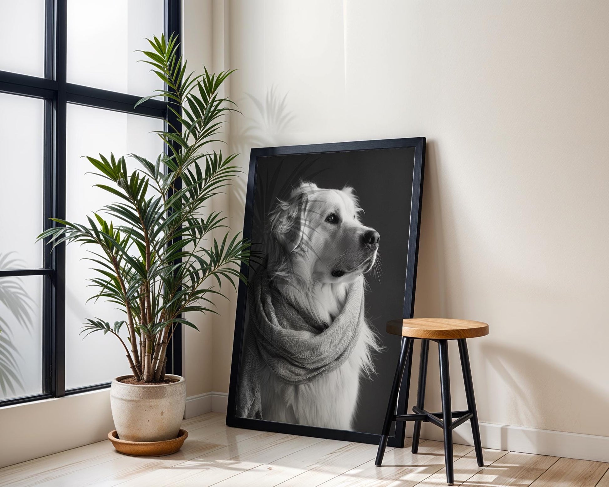 Dog Photography Pet Portrait Print | Minimalist Black and White Pet Home Decor wall art print, minimalist black and white poster, modern Scandinavian wall decor, Monohaus