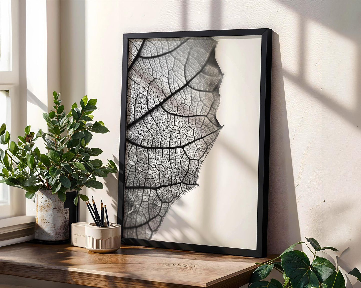 Botanical Photo | Leaf Vein Print | Macro Texture, Minimalist Wall Art wall art print, minimalist black and white poster, modern Scandinavian wall decor, Monohaus