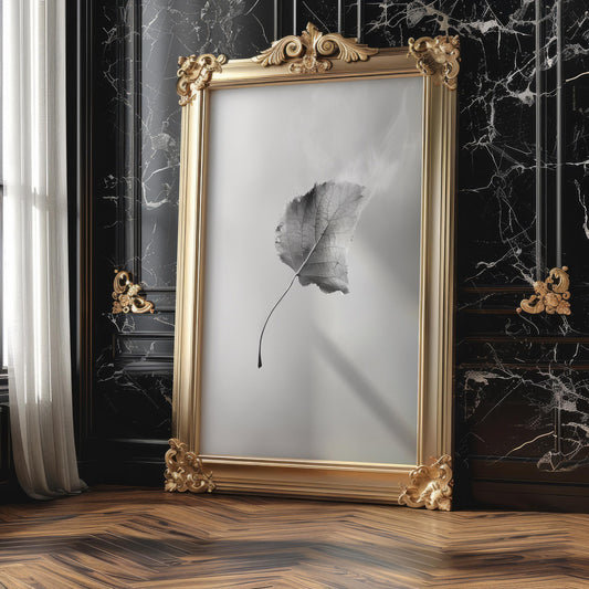 Botanical Photo | Abstract Leaf Macro Photography Print | Black & White Minimal abstract wall art print, geometric minimalist poster, modern Scandinavian decor, Monohaus