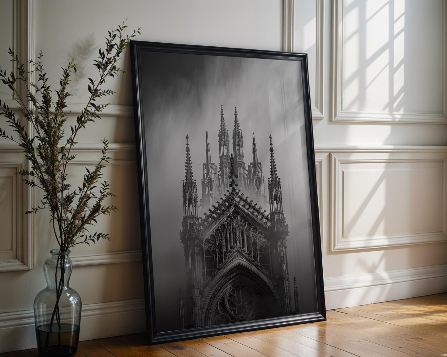 World Landmark | Gothic Church Photography Print | Moody Black and White Wall Art wall art print, minimalist black and white poster, modern Scandinavian wall decor, Monohaus