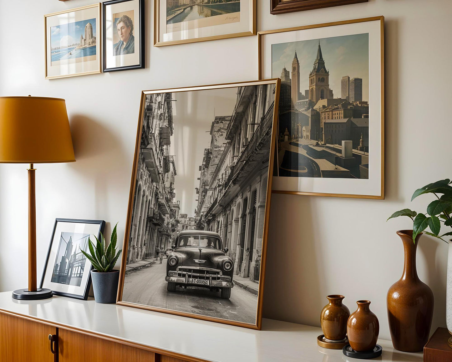 World Landmark | Havana Cuba Street Photography | Classic Chevrolet Car Art Print black and white photo print, minimalist monochrome wall art poster for modern interiors, Monohaus