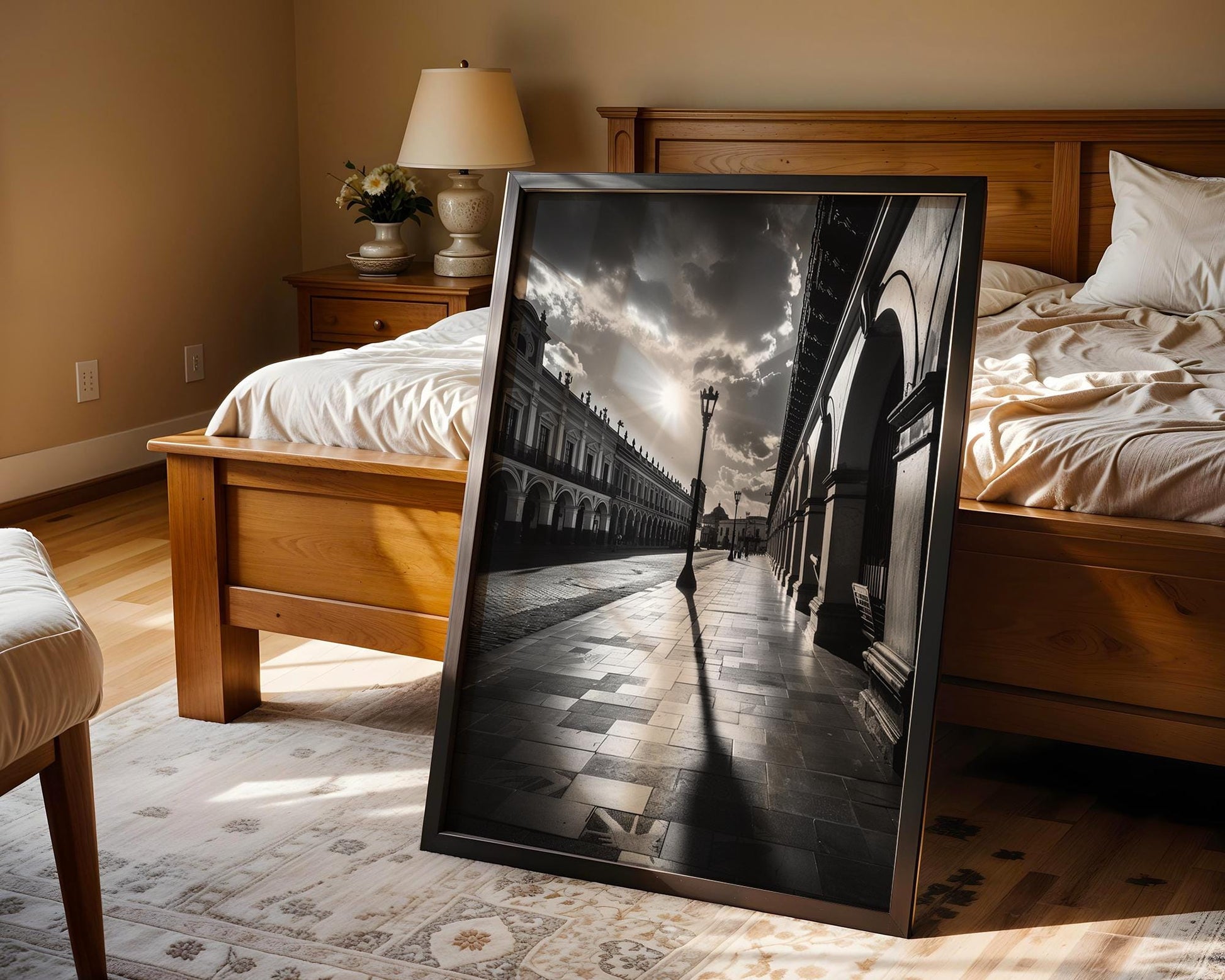 World Landmark | Puebla Mexico Photography Print | Colonial Architecture, Travel Wall Art wall art print, black and white architectural poster, minimalist modern Scandinavian wall decor, Monohaus