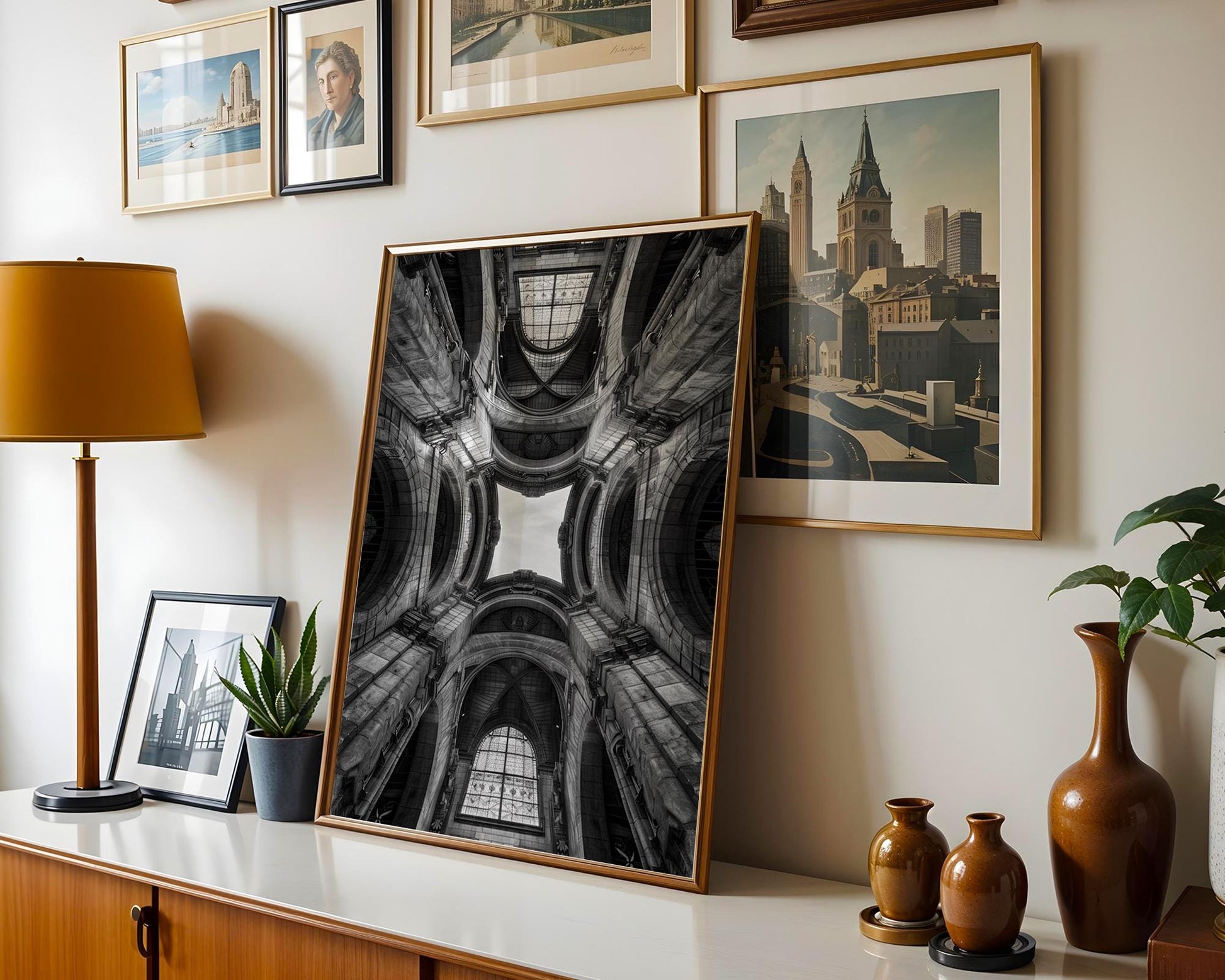 World Landmark | Vienna Library Print | Black and White Grand Dome Architecture wall art print, black and white architectural poster, minimalist modern Scandinavian wall decor, Monohaus