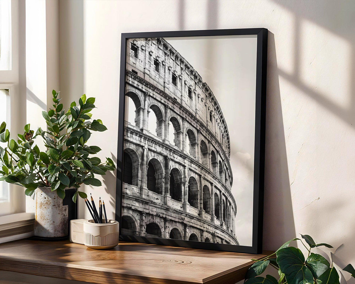 World Landmark | Colosseum Rome Photography Print | Minimalist Black and White Wall Art