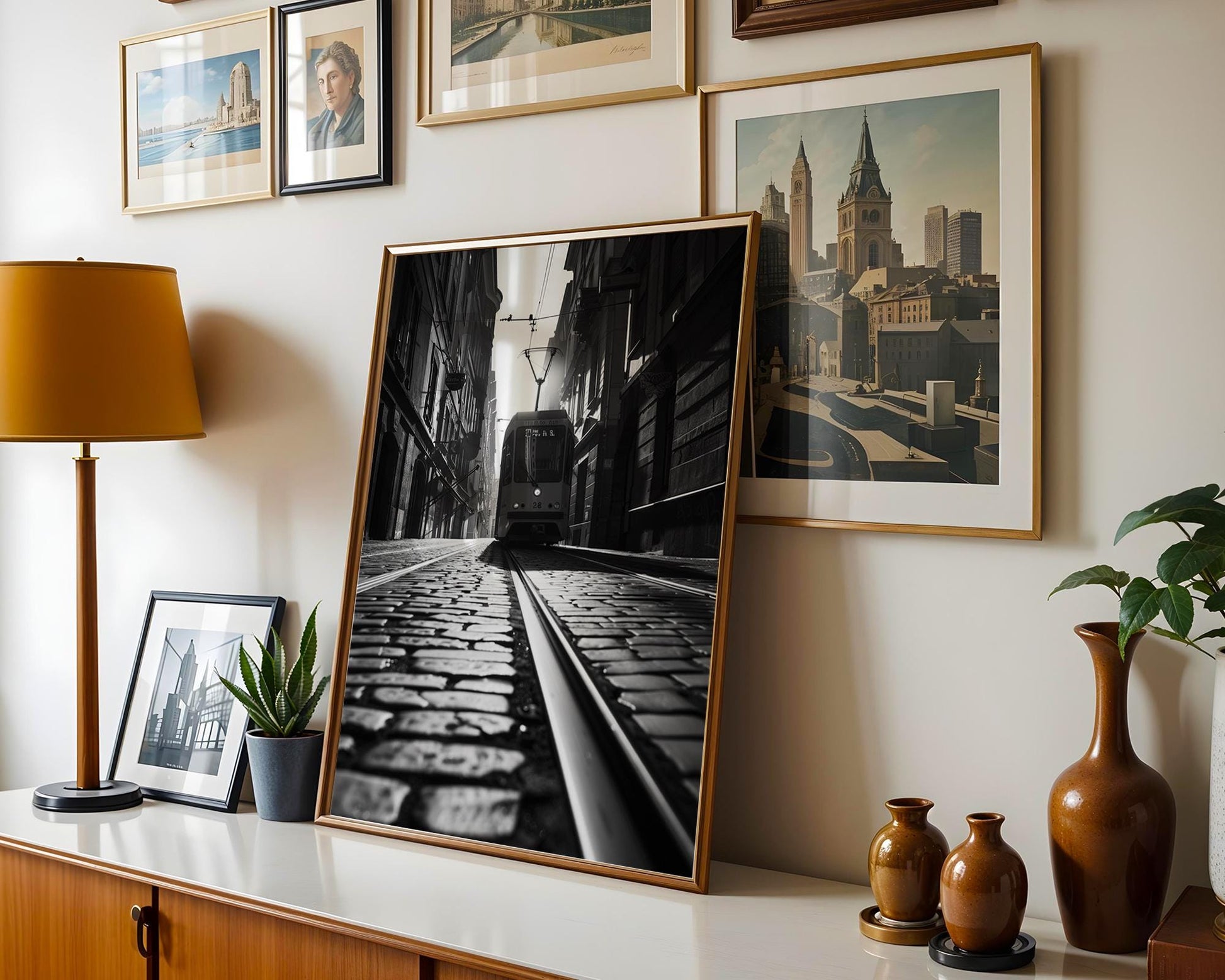 World Landmark | Lisbon Tram Print | Black and White Street Photography, Minimal Decor black and white photo print, minimalist monochrome wall art poster for modern interiors, Monohaus