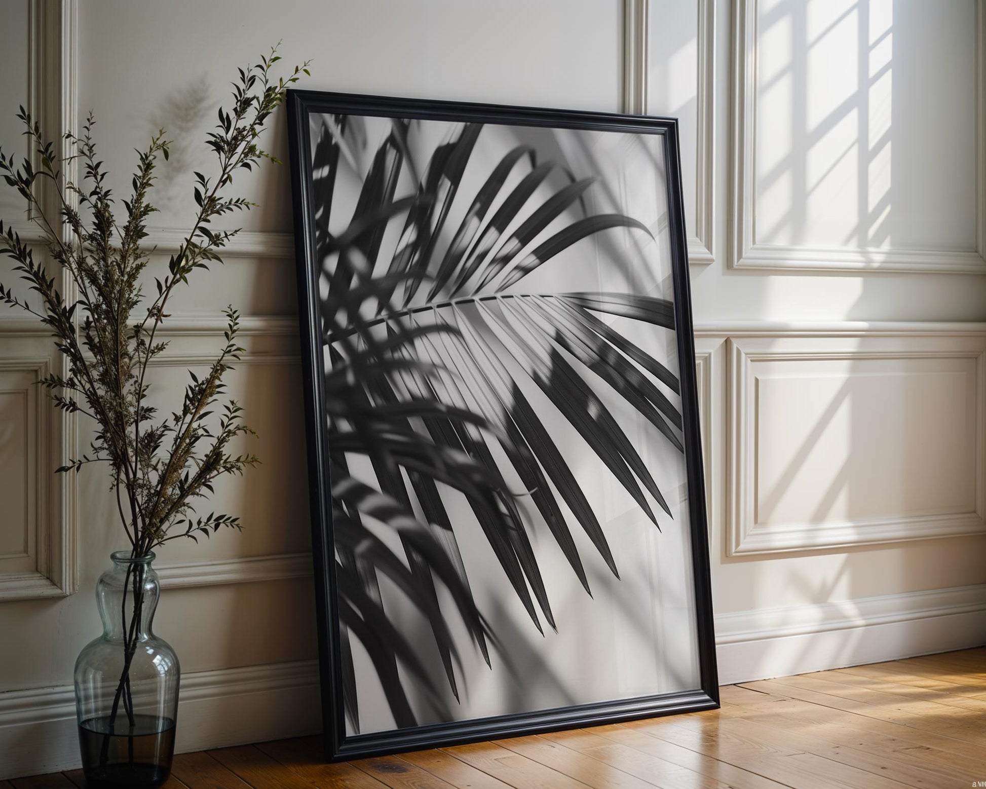 Botanical Photo | Abstract Leaf Macro Photography Print | Black & White Minimal abstract wall art print, geometric minimalist poster, modern Scandinavian decor, Monohaus