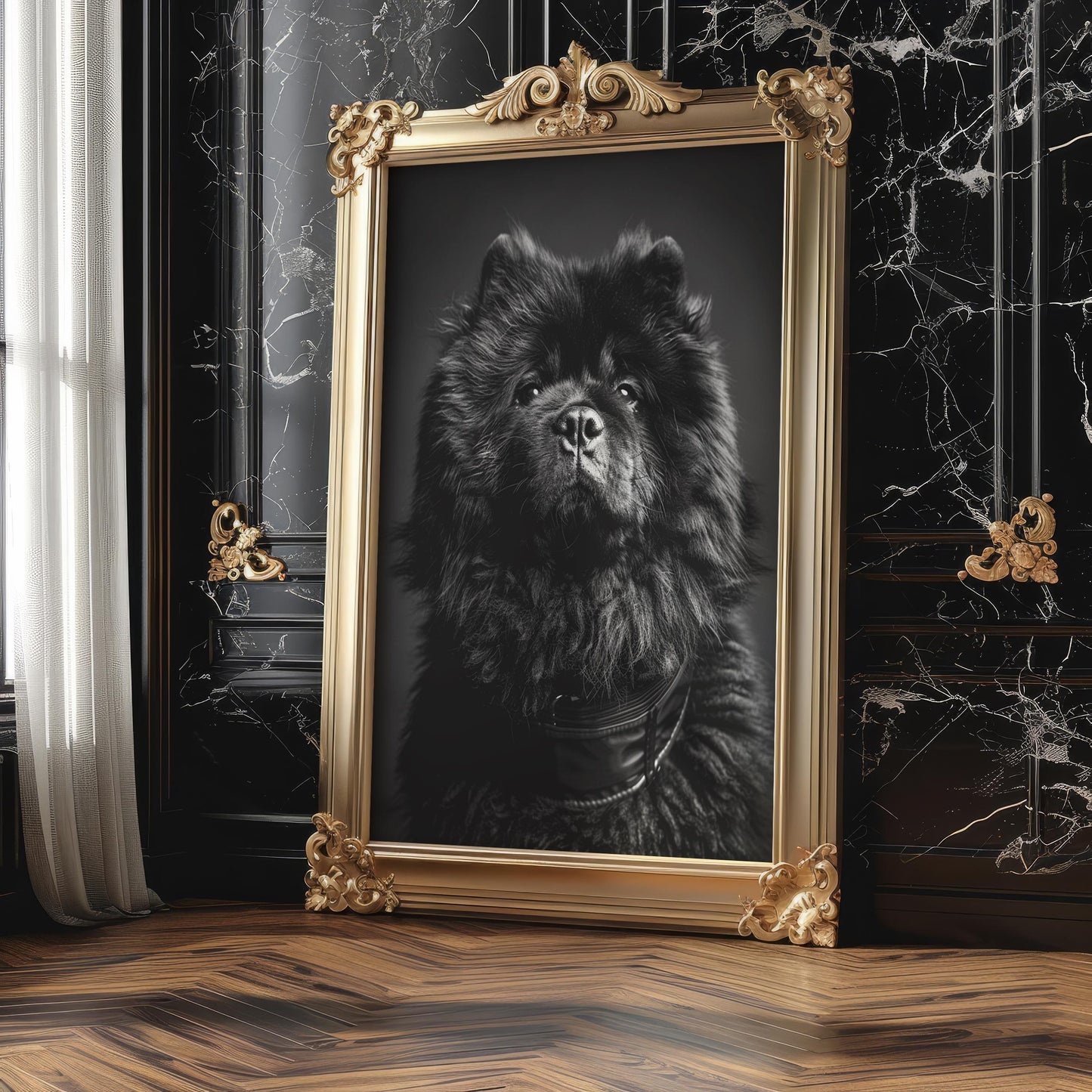 Dog Photography Chow Chow Print Black and White | Minimalist Pet Monochrome wall art print, minimalist black and white poster, modern Scandinavian wall decor, Monohaus