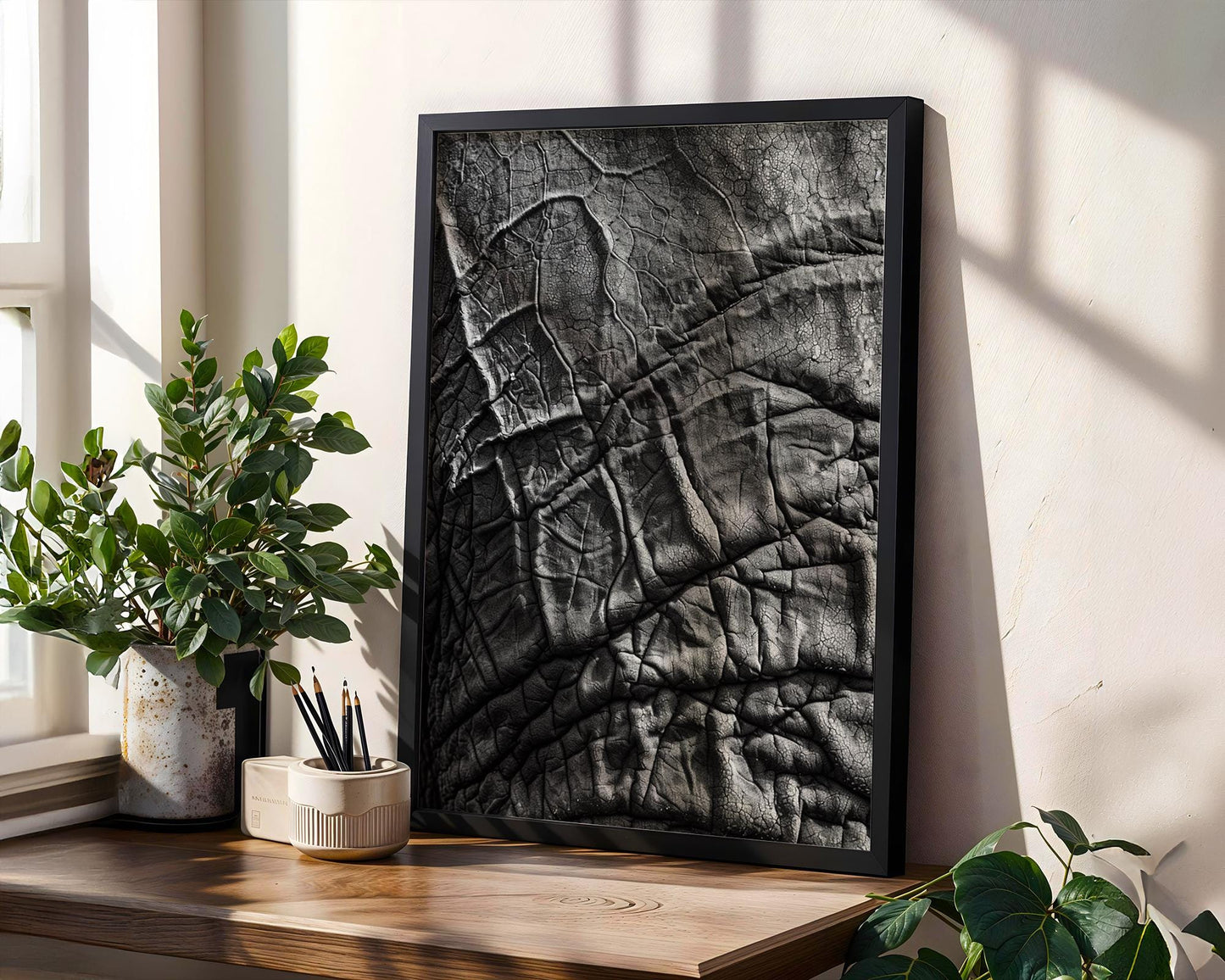 Wildlife Poster | Elephant Skin Print | Black & White Safari Photography wall art print, minimalist black and white poster, modern Scandinavian wall decor, Monohaus