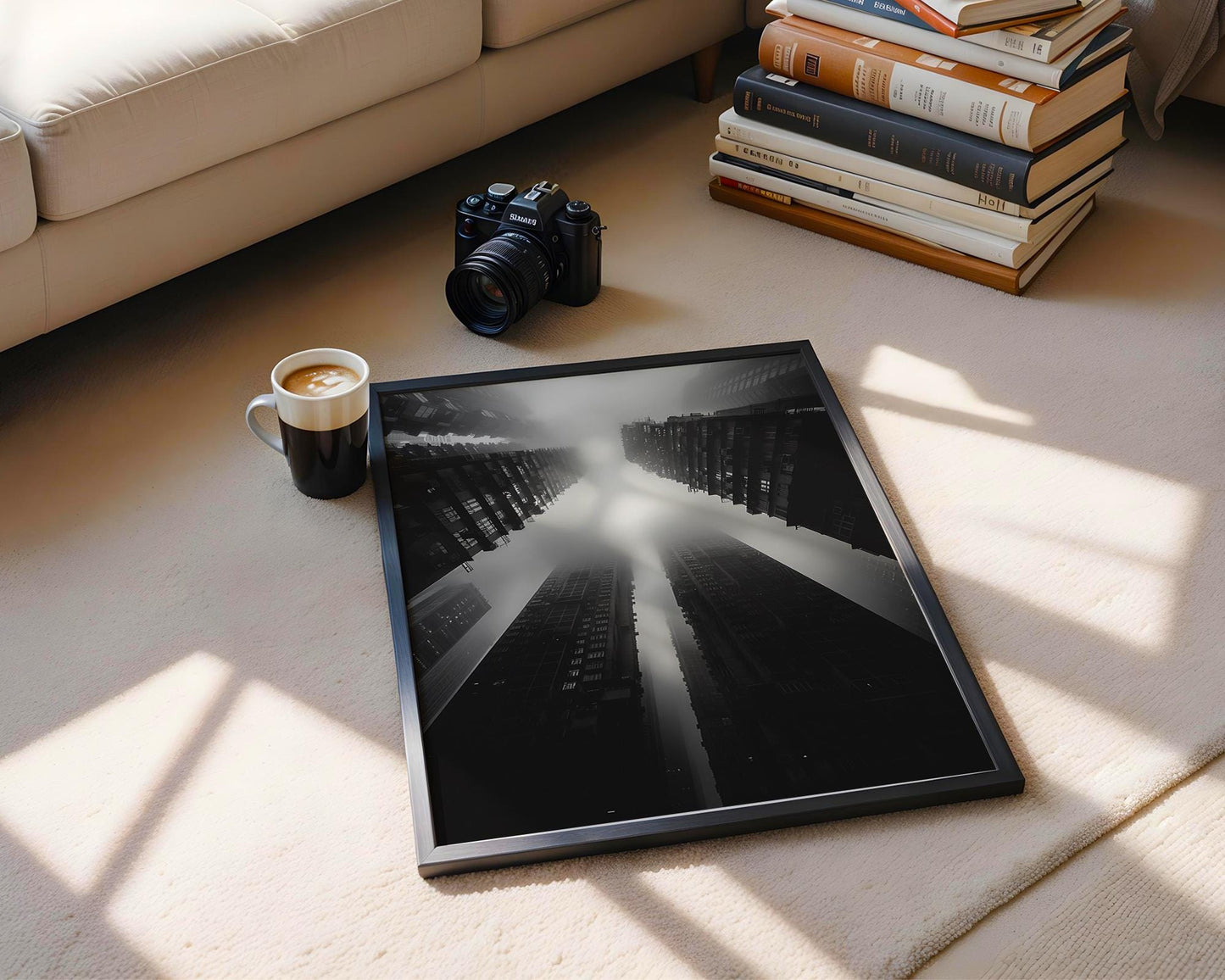 World Landmark | Hong Kong Skyscraper Print | Black and White Urban Photography wall art print, black and white architectural poster, minimalist modern Scandinavian wall decor, Monohaus