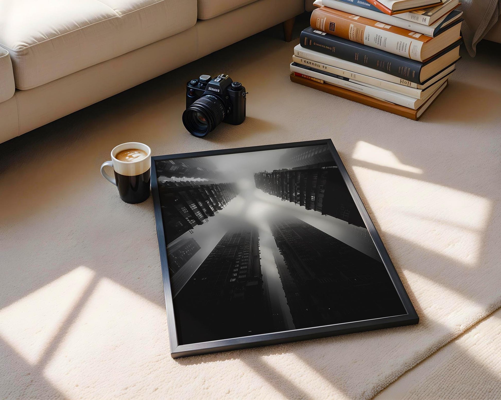 World Landmark | Hong Kong Skyscraper Print | Black and White Urban Photography wall art print, black and white architectural poster, minimalist modern Scandinavian wall decor, Monohaus