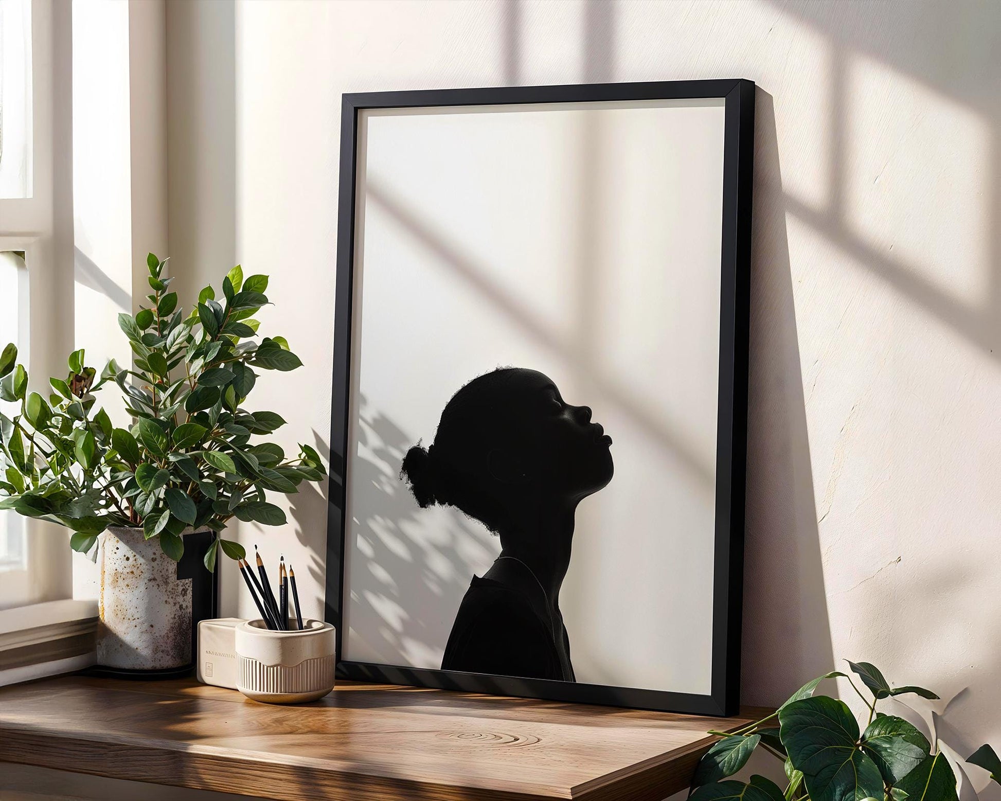 Minimal Wall Art Minimalist Silhouette Art Print | Black and White Portrait Poster wall art print, minimalist black and white poster, modern Scandinavian wall decor, Monohaus