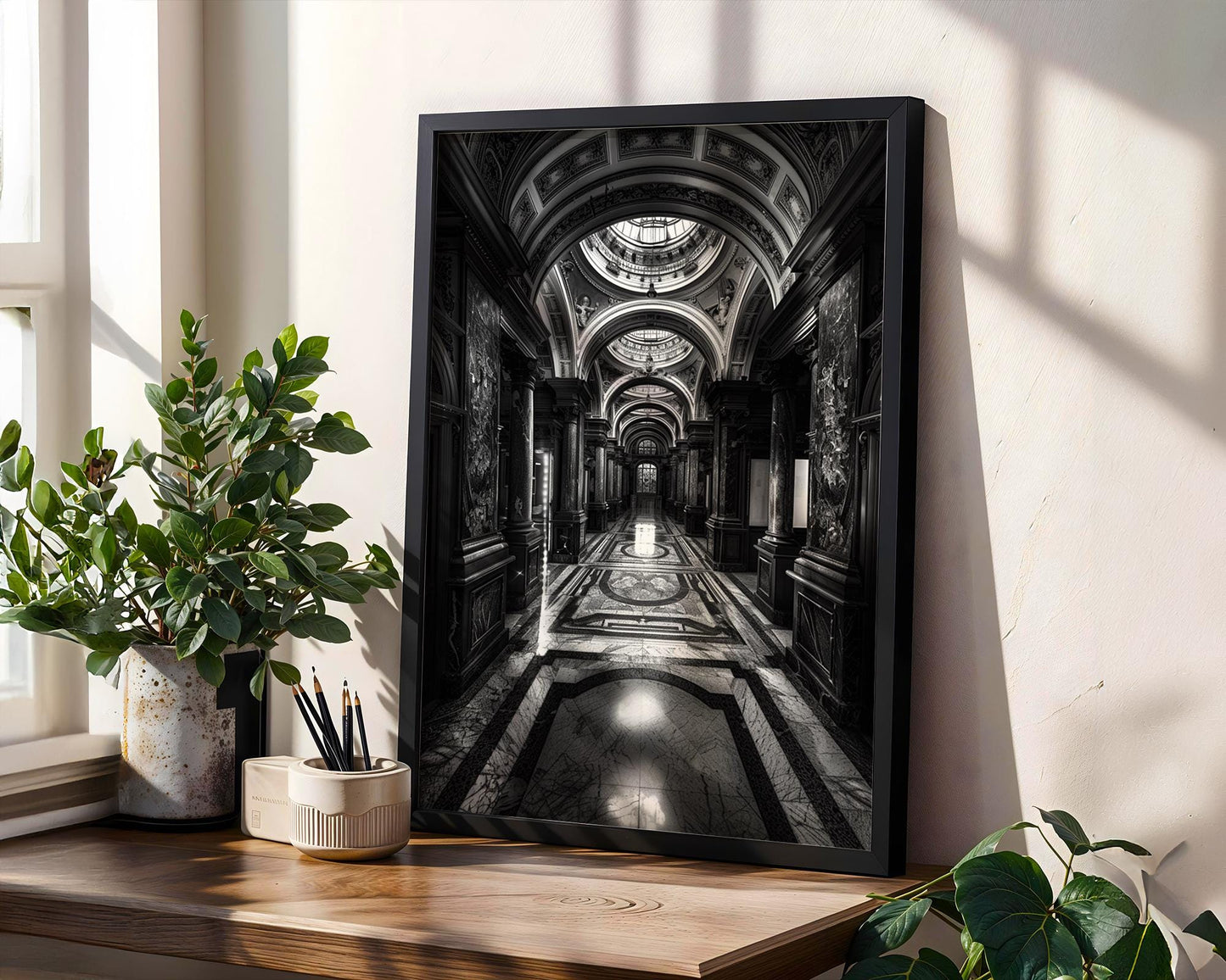 World Landmark | Vienna Baroque Architecture Art Print | Black and White Photography wall art print, black and white architectural poster, minimalist modern Scandinavian wall decor, Monohaus