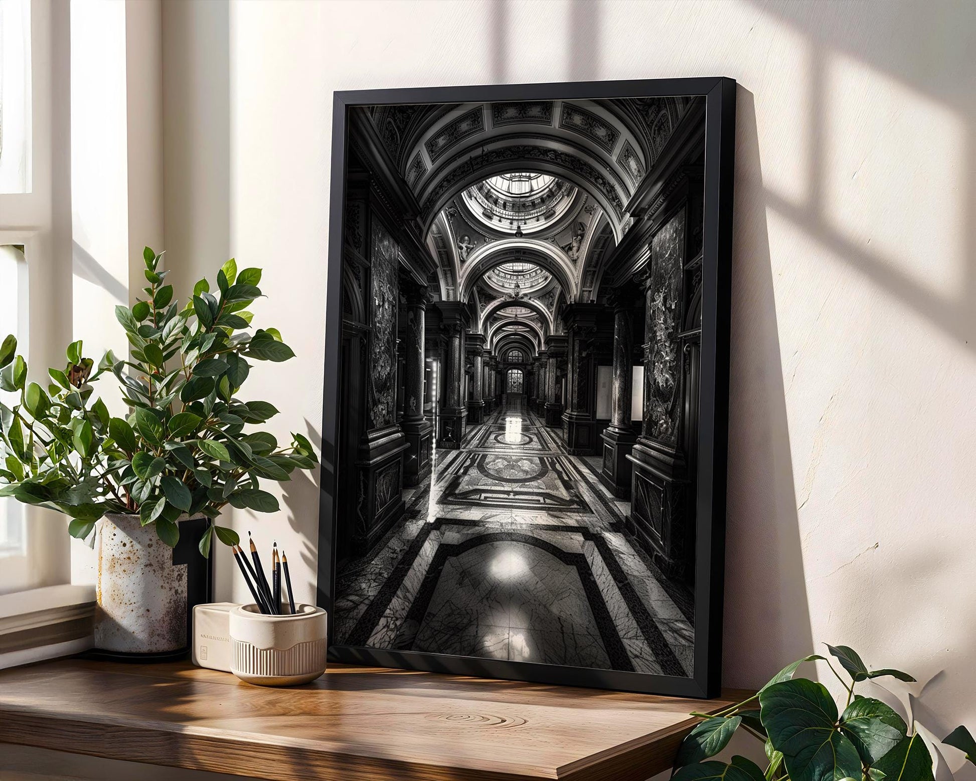 World Landmark | Vienna Baroque Architecture Art Print | Black and White Photography wall art print, black and white architectural poster, minimalist modern Scandinavian wall decor, Monohaus