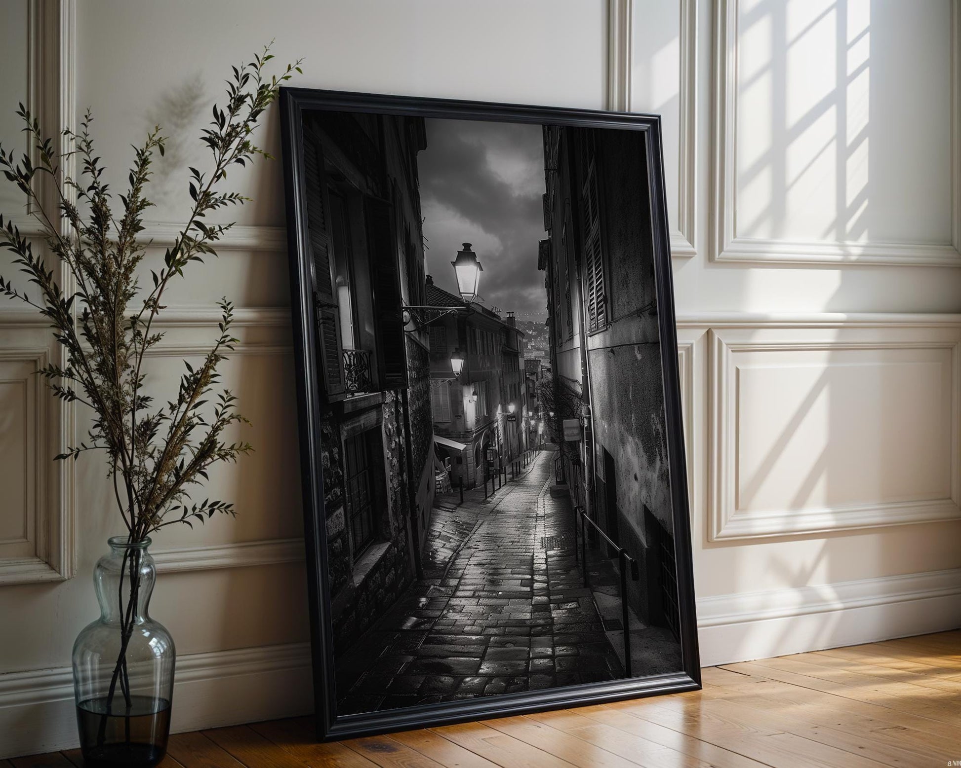 World Landmark | Nice France Print, Black & White Photography, European Street Art black and white photo print, minimalist monochrome wall art poster for modern interiors, Monohaus