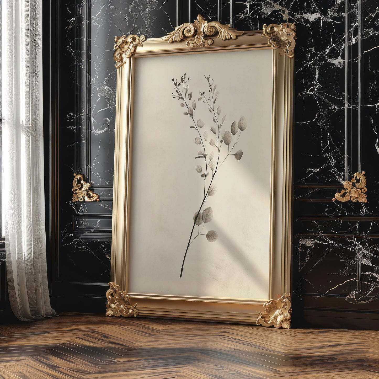 Eucalyptus Fine Art Print | Minimalist Black and White Photography wall art print, minimalist black and white poster, modern Scandinavian wall decor, Monohaus