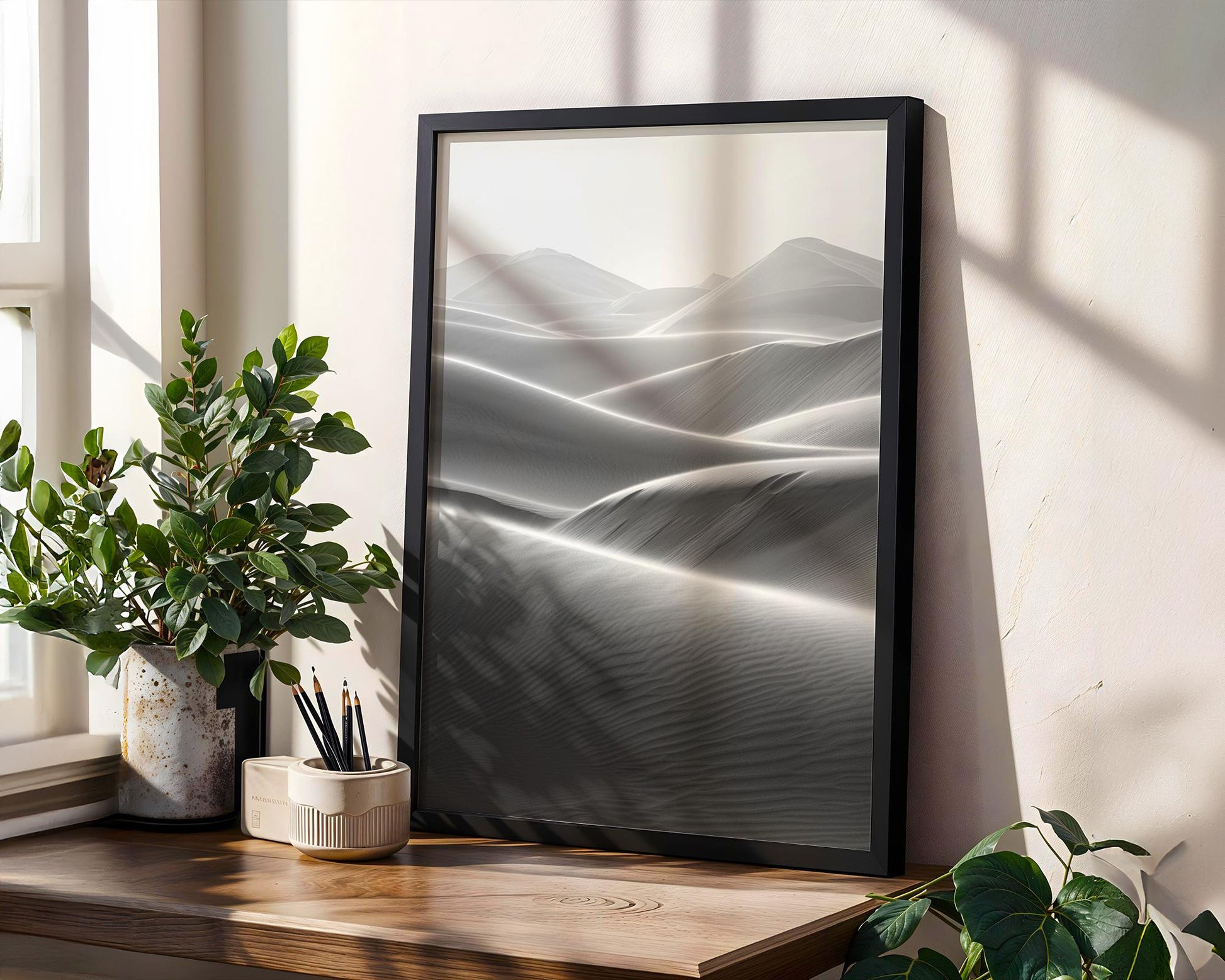 Botanical Photo | Sand Dune Landscape Print | Minimalist Black and White Photography wall art print, minimalist black and white poster, modern Scandinavian wall decor, Monohaus