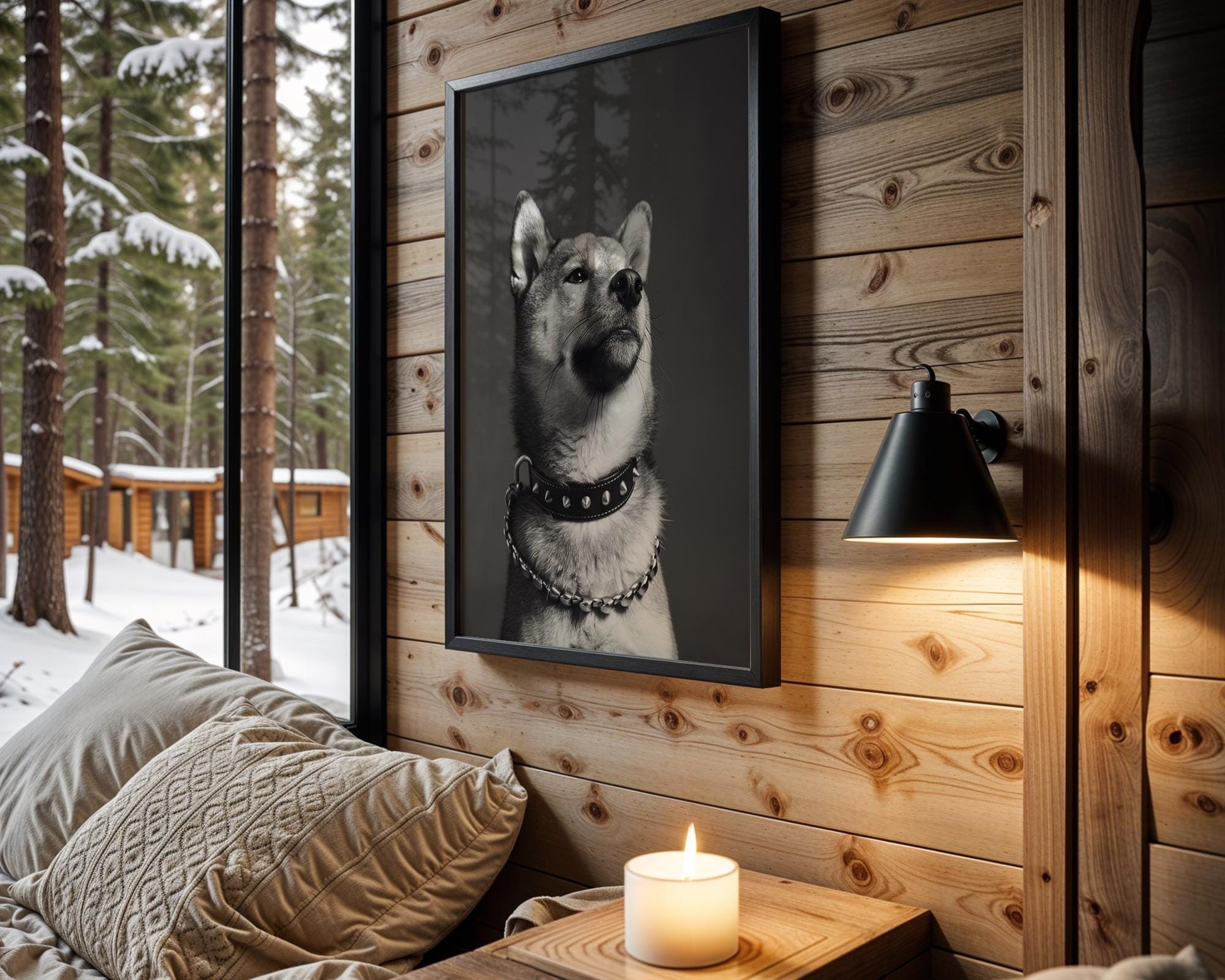 Dog Photography Shiba Inu Print | Black and White Pet Photo, Modern Poster wall art print, minimalist black and white poster, modern Scandinavian wall decor, Monohaus