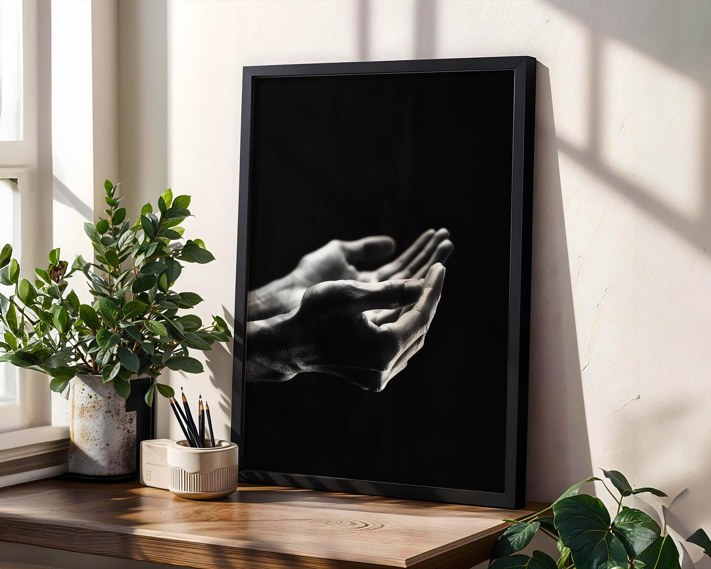 Minimal Wall Art Open Hands Photography | Black and White Fine Art Print wall art print, minimalist black and white poster, modern Scandinavian wall decor, Monohaus