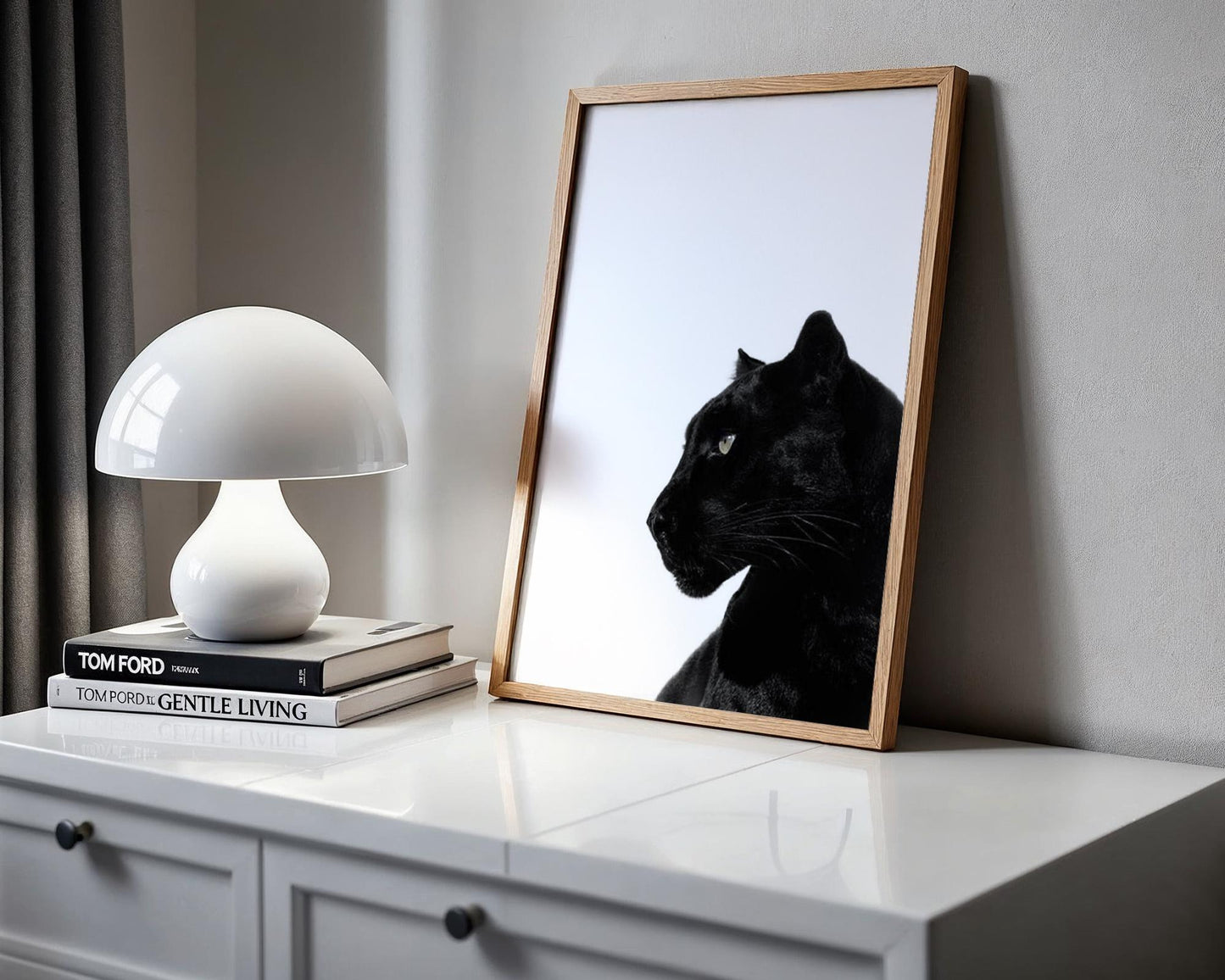 Designer Wall Art | Black Panther Print | Minimalist Animal Art, Monochrome Poster wall art print, minimalist black and white poster, modern Scandinavian wall decor, Monohaus