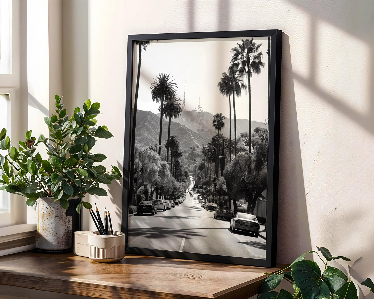 World Landmark | Los Angeles Photography Print | Hollywood Hills, Palm Trees