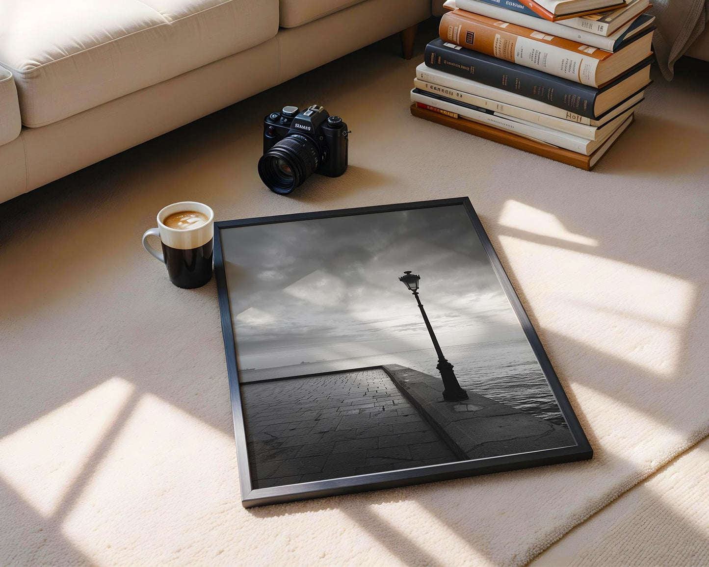 World Landmark | Thessaloniki Greece Black & White Seascape Photography | Coastal Wall Art wall art print, minimalist black and white poster, modern Scandinavian wall decor, Monohaus