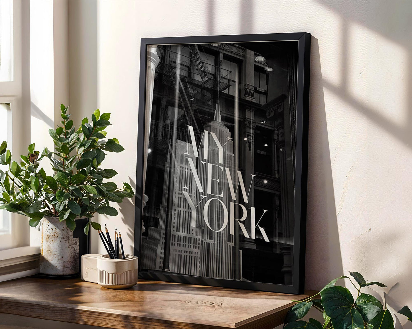 Designer Wall Art | Empire State Building Print | Black and White NYC Architectural wall art print, black and white architectural poster, minimalist modern Scandinavian wall decor, Monohaus