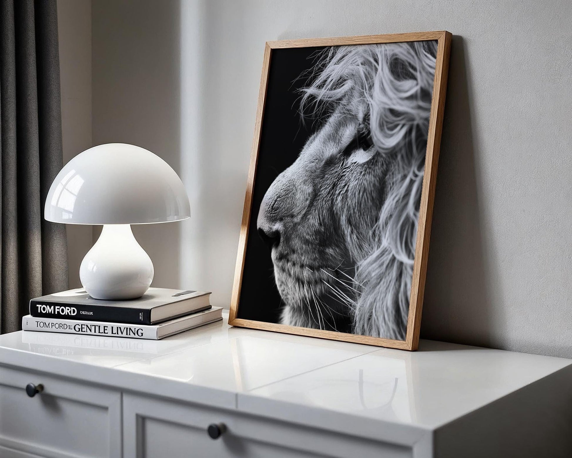 Wildlife Poster | Lion Profile Photography Print | Minimalist Black & White Wall Art wall art print, minimalist black and white poster, modern Scandinavian wall decor, Monohaus