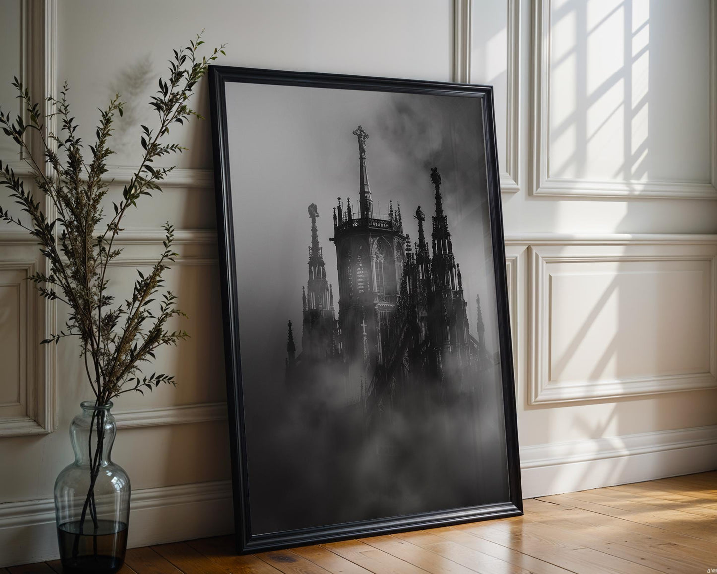 World Landmark | Gothic Cathedral Spires Photography Print | Black and White Architecture Wall Art