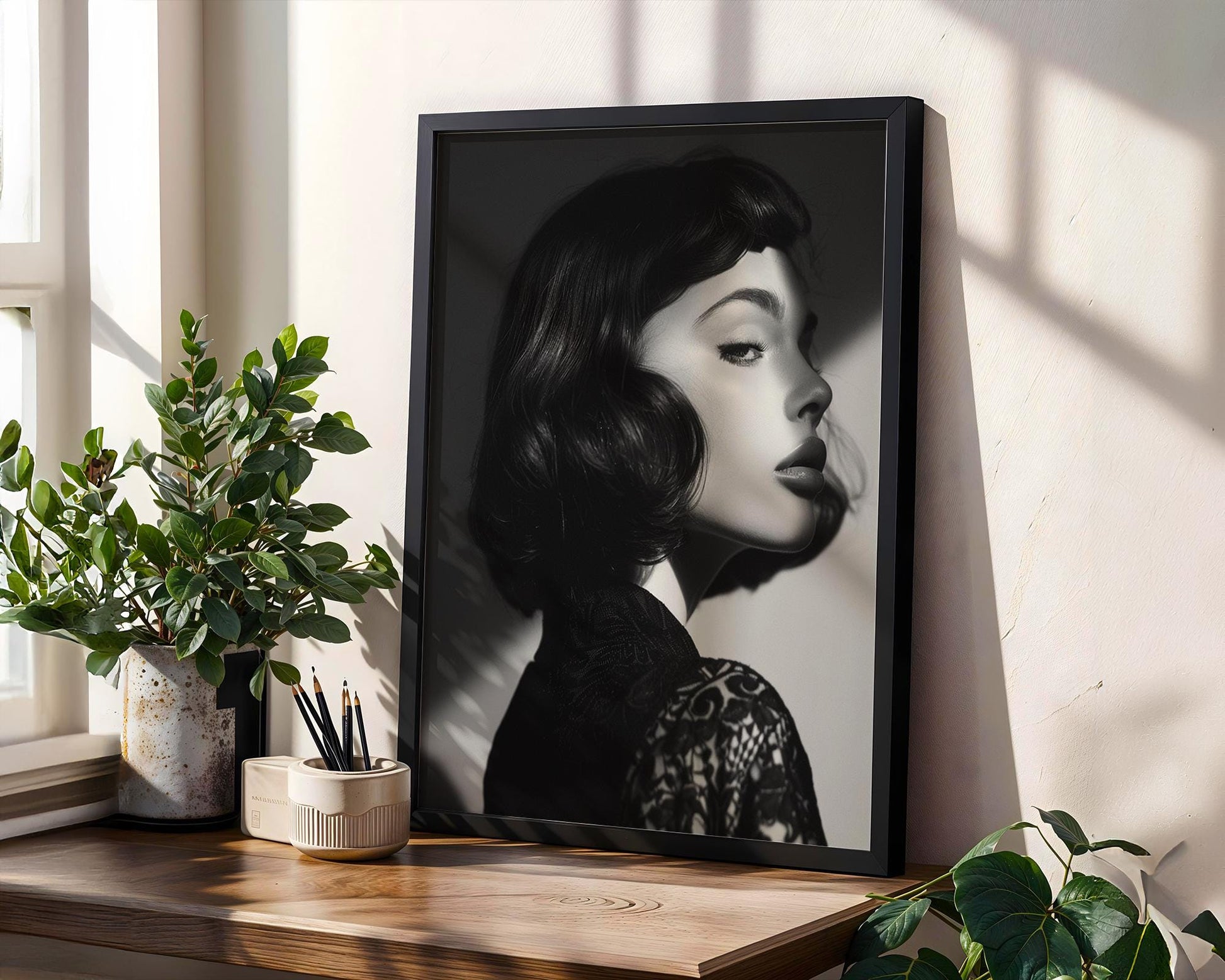 Minimal Wall Art | Retro Paris Fashion Print |  Monochrome Photography wall art print, minimalist black and white poster, modern Scandinavian wall decor, Monohaus