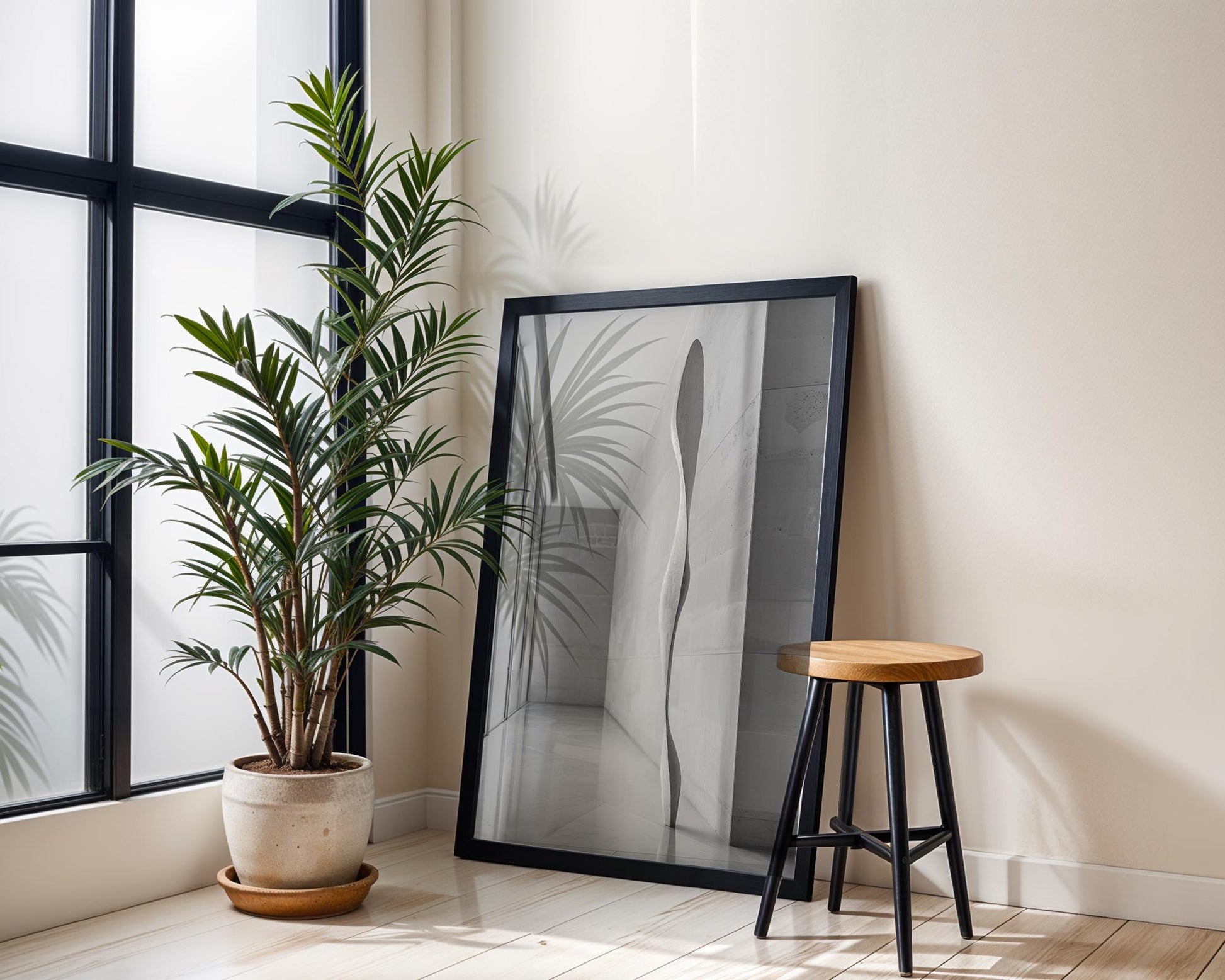 Urban Photography | Abstract Sculpture Art | Minimal Architectural Hallway Print wall art print, black and white architectural poster, minimalist modern Scandinavian wall decor, Monohaus