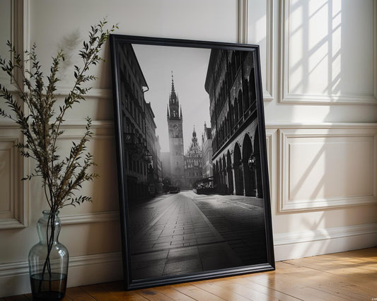 World Landmark | Munich Cityscape Print | Black and White Architecture Photography