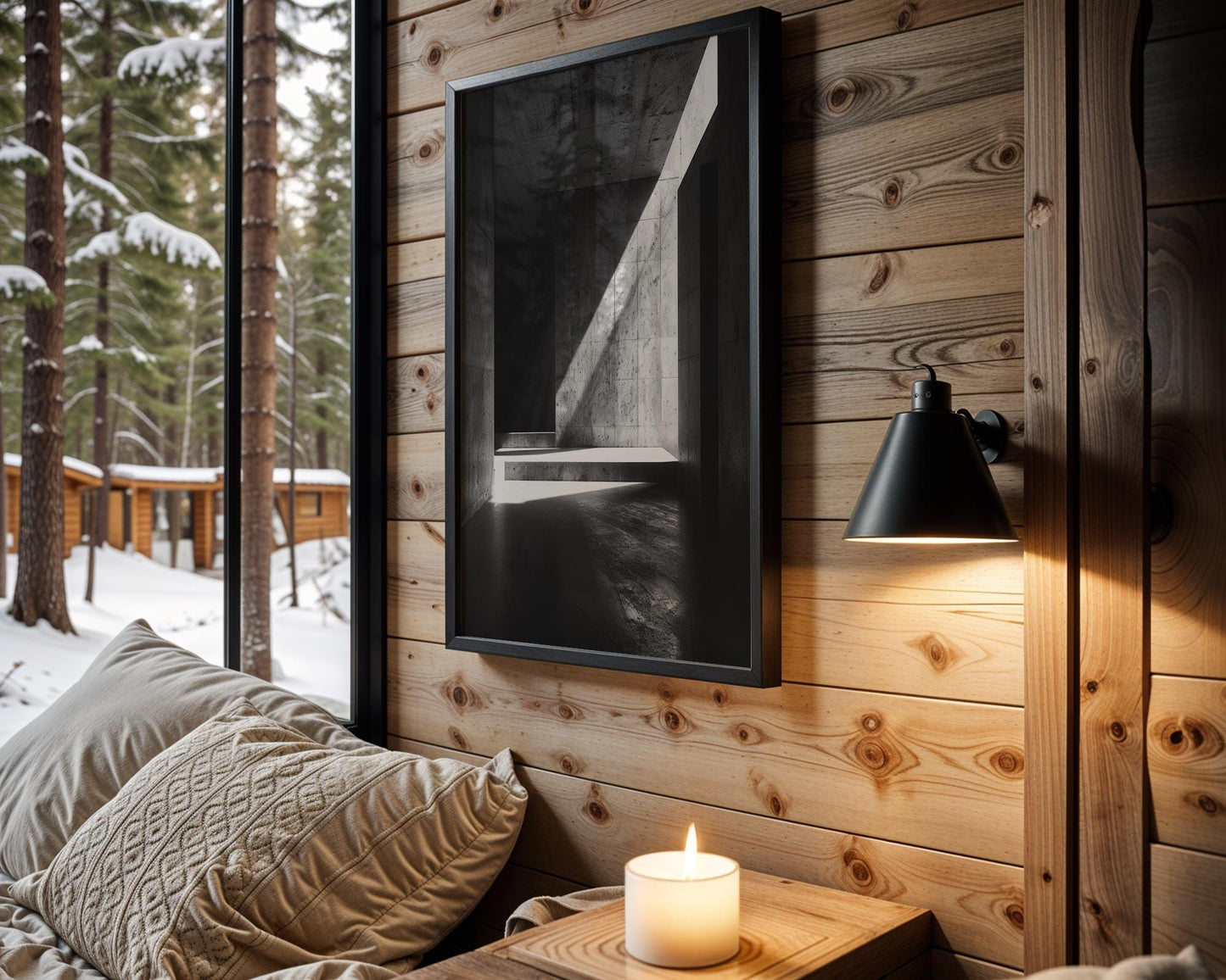 Urban Photography | Concrete Hallway Art | Minimal Architectural Home Decor wall art print, black and white architectural poster, minimalist modern Scandinavian wall decor, Monohaus