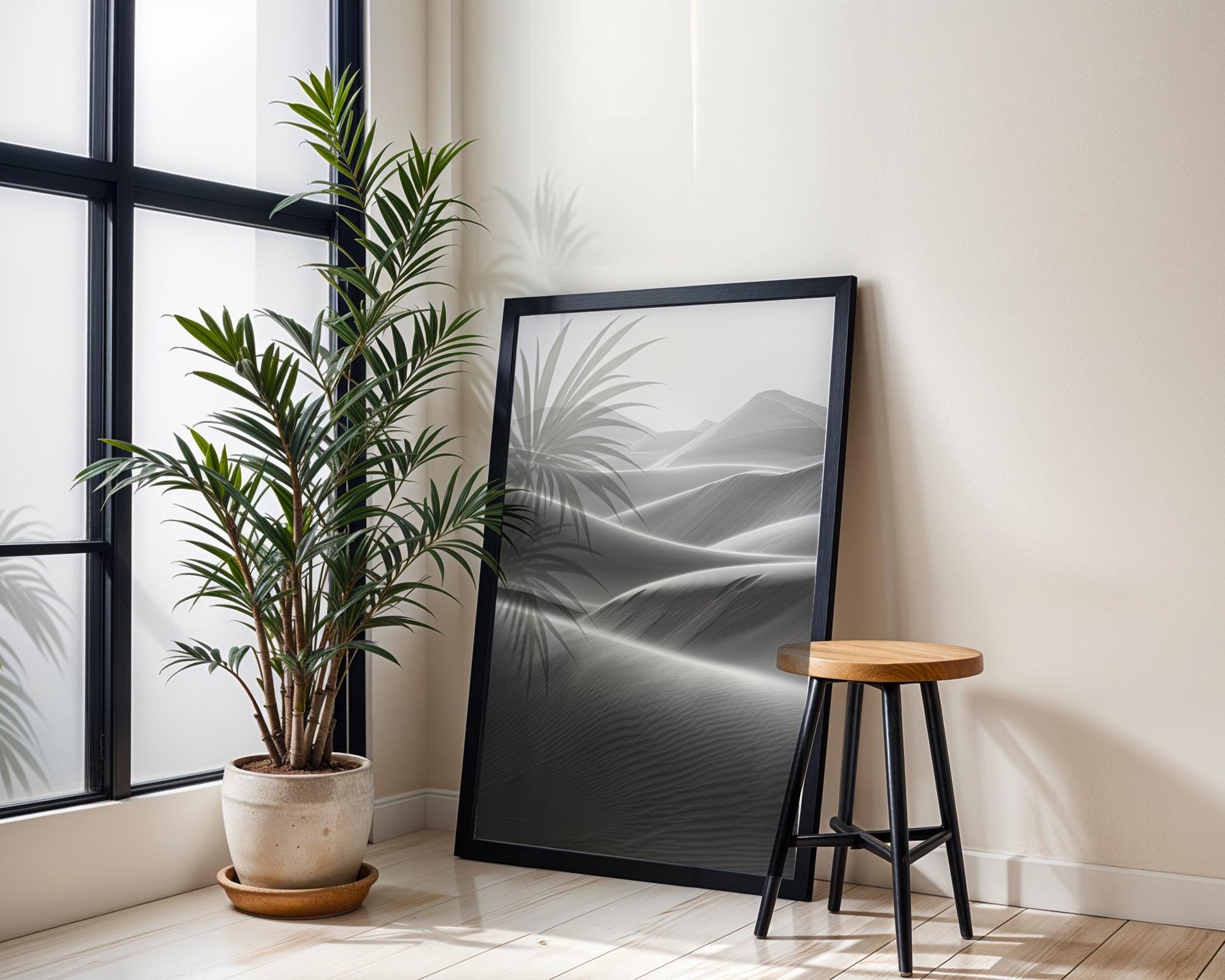 Botanical Photo | Sand Dune Landscape Print | Minimalist Black and White Photography wall art print, minimalist black and white poster, modern Scandinavian wall decor, Monohaus