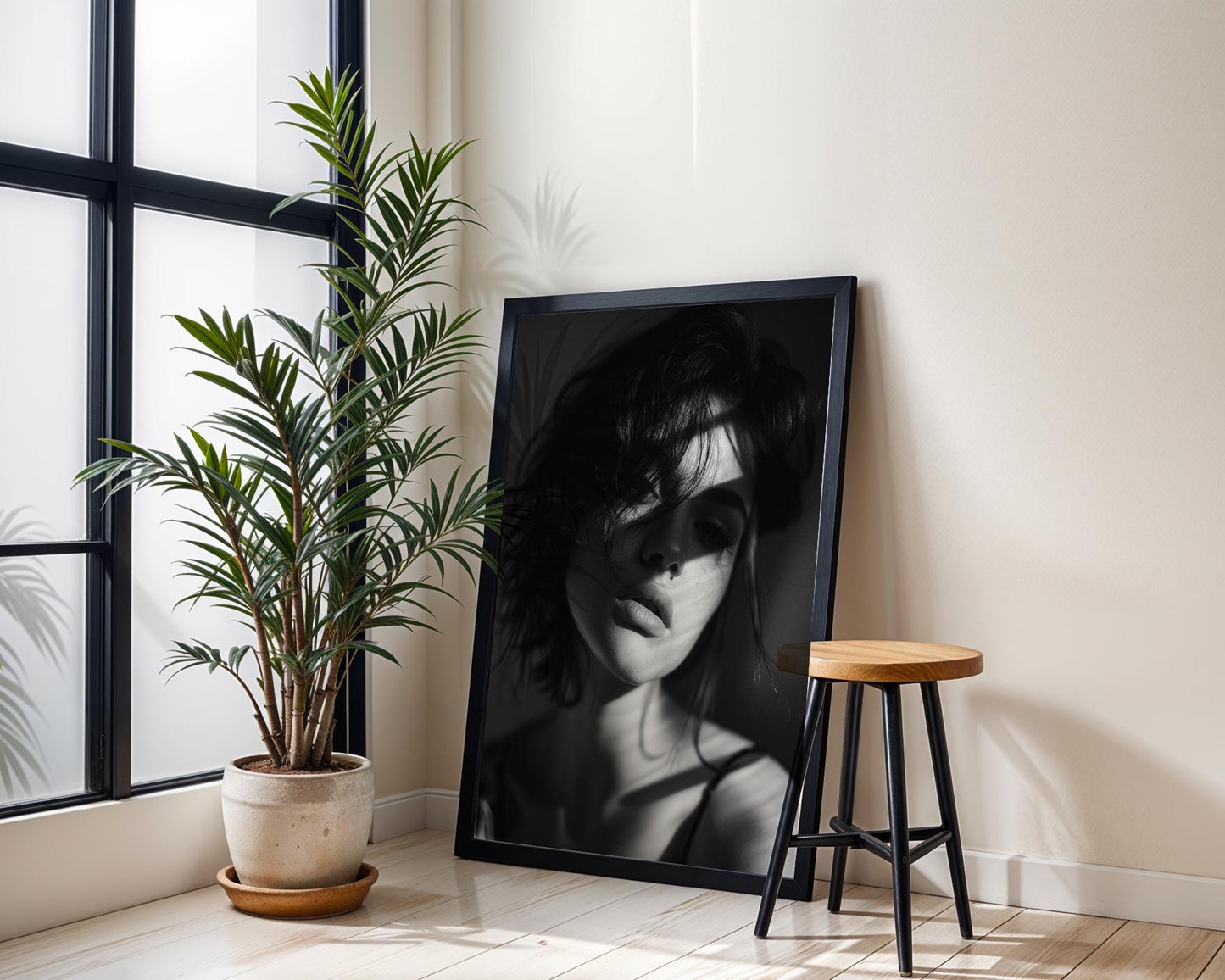 Minimal Wall Art Monochrome Portrait Photography Print | Minimalist Home Decor wall art print, minimalist black and white poster, modern Scandinavian wall decor, Monohaus