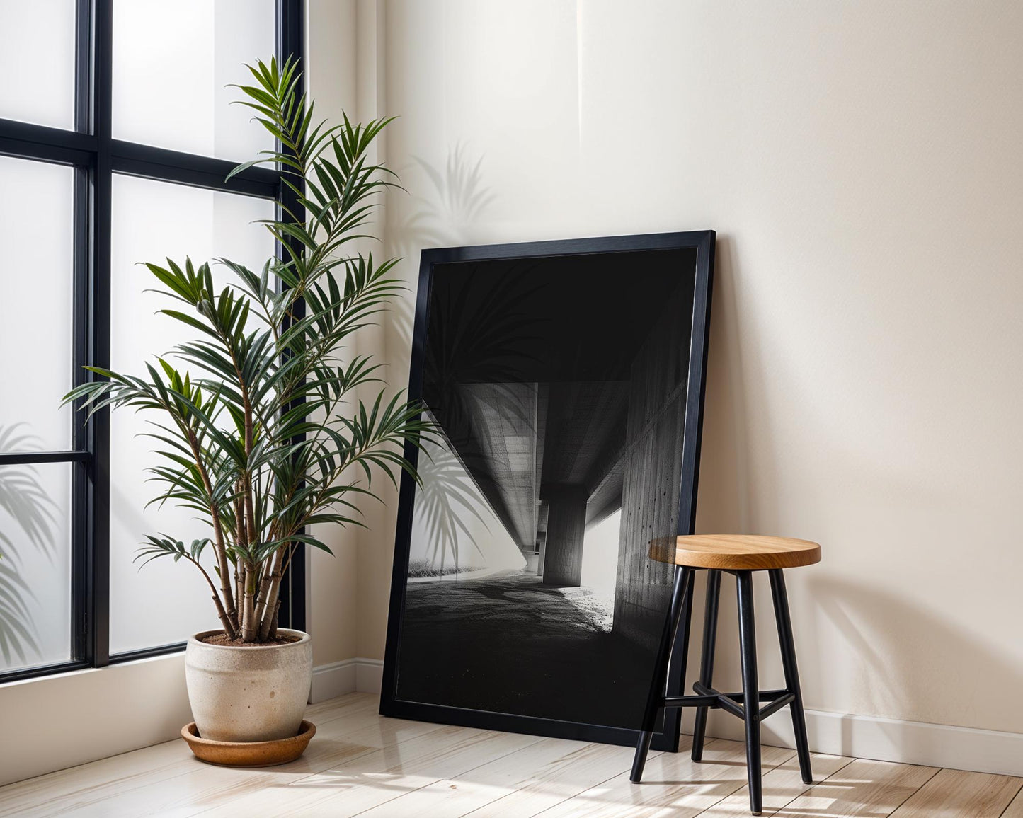 Urban Photography | Concrete Bridge Photography Print | Black and White Minimalist Wall Art wall art print, black and white architectural poster, minimalist modern Scandinavian wall decor, Monohaus