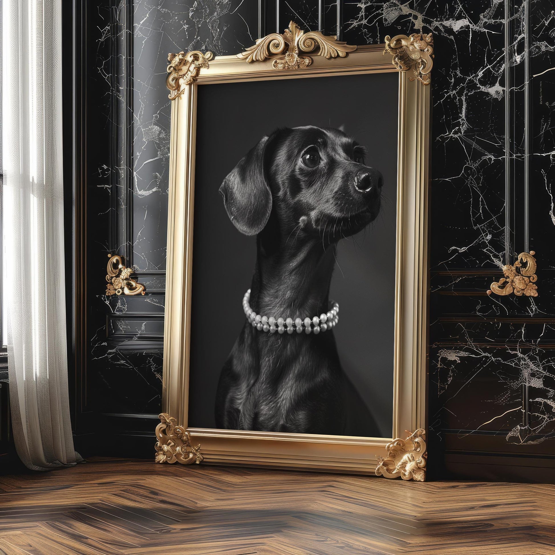 Dog Photography Dachshund Pet Art Print | Modern Poster Black & White wall art print, minimalist black and white poster, modern Scandinavian wall decor, Monohaus